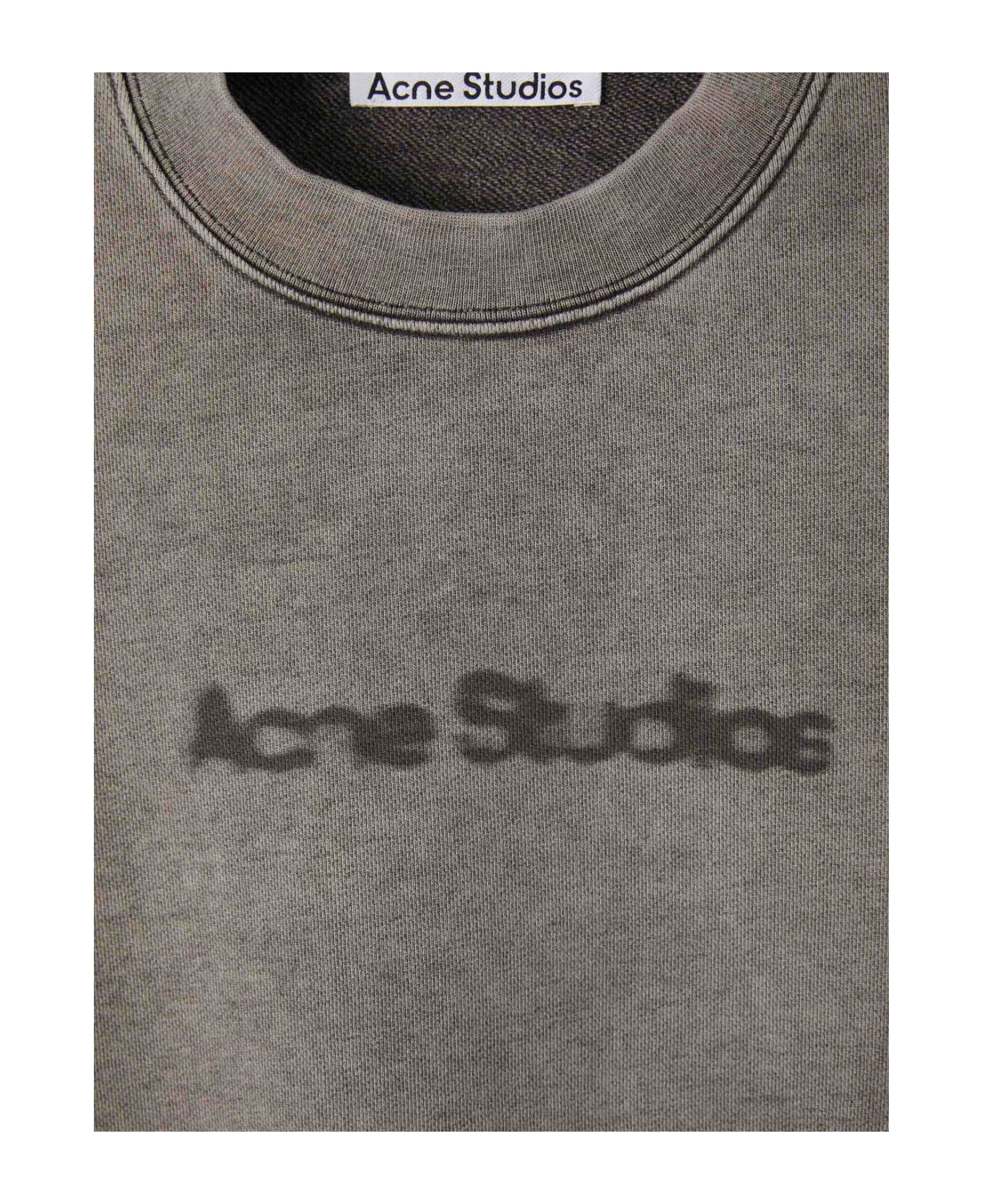 Acne Studios Logo Detailed Crewneck Sweatshirt - Grey フリース