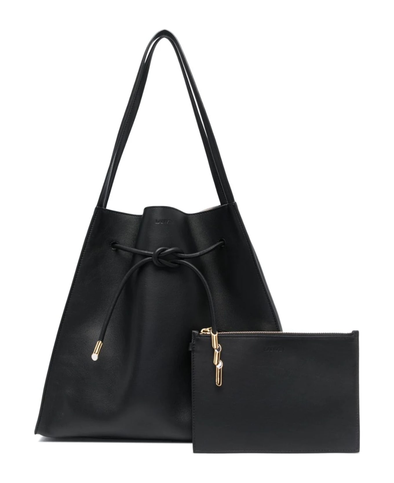 Lanvin Medium Sequence Leather Tote Bag - Black