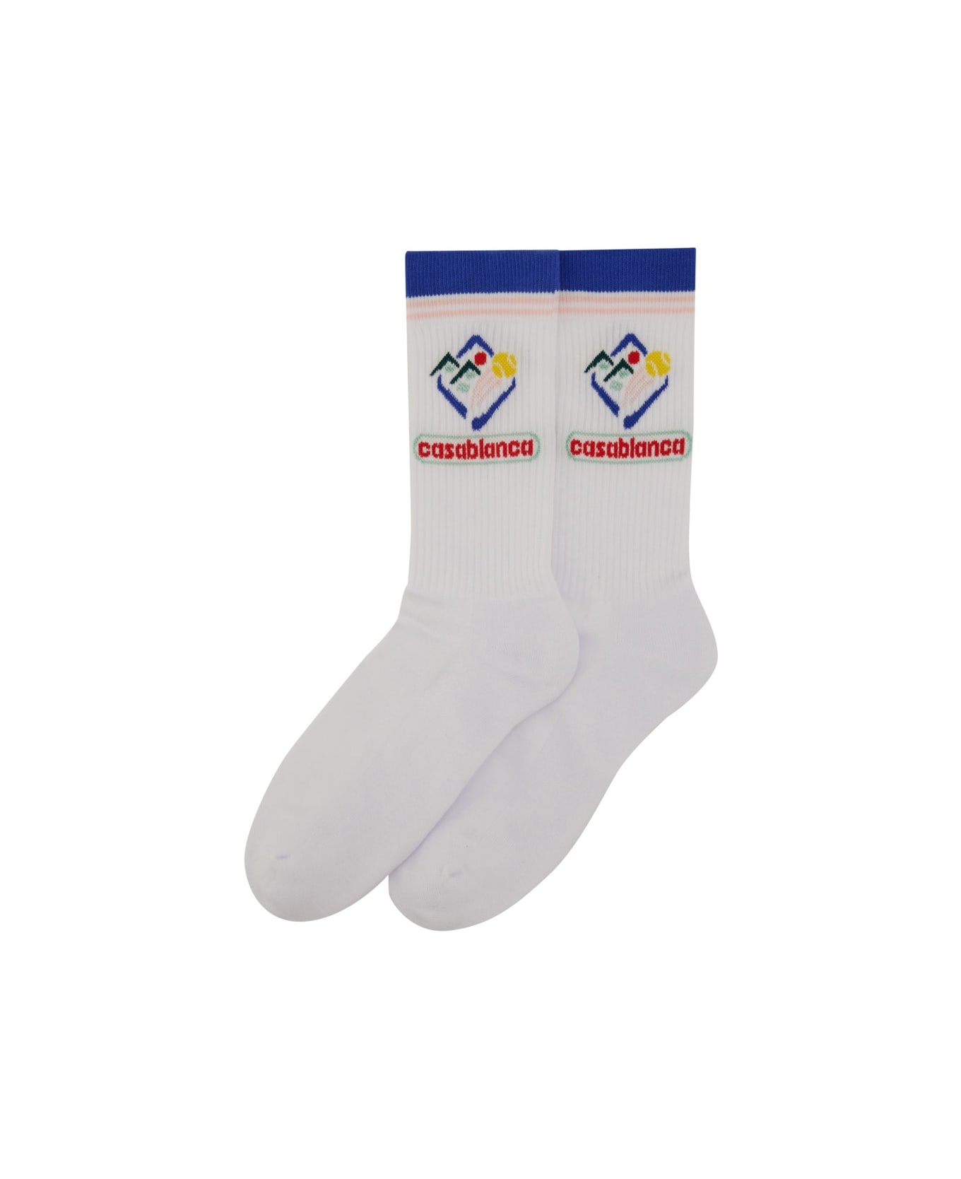 Casablanca Socks With Logo - WHITE