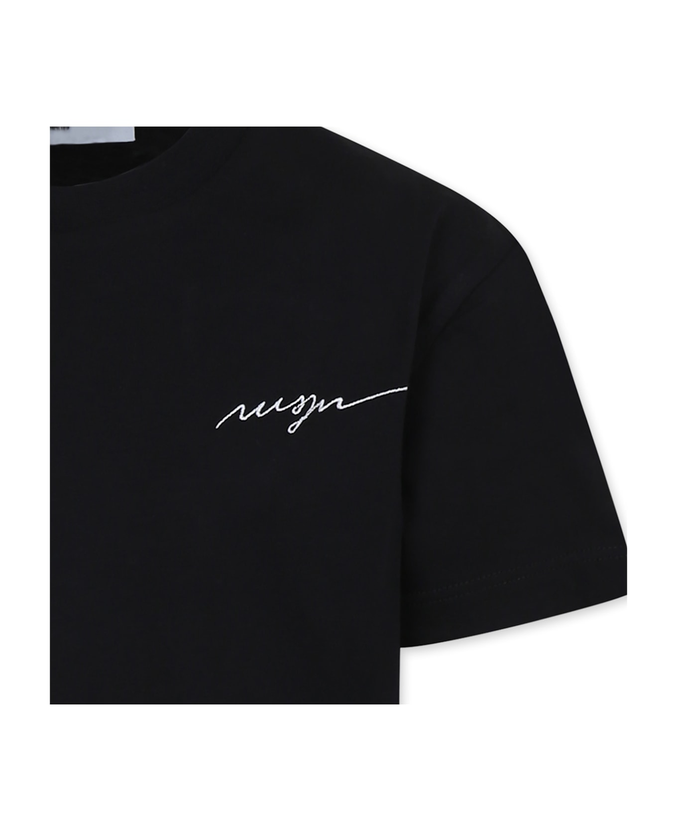 MSGM Black T-shirt For Boy With Logo - Black