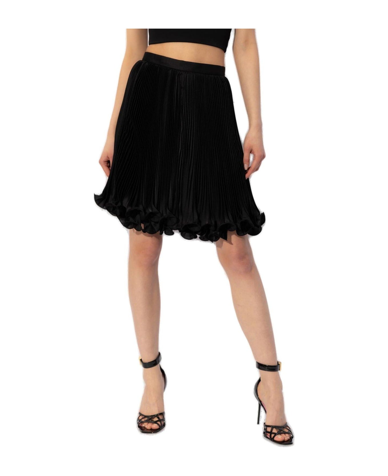 Balmain Pleated Mini Skirt - Black