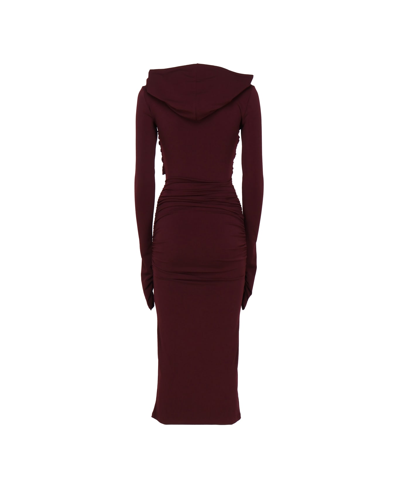 The Andamane Fitted Dress With Hood - Bordeaux