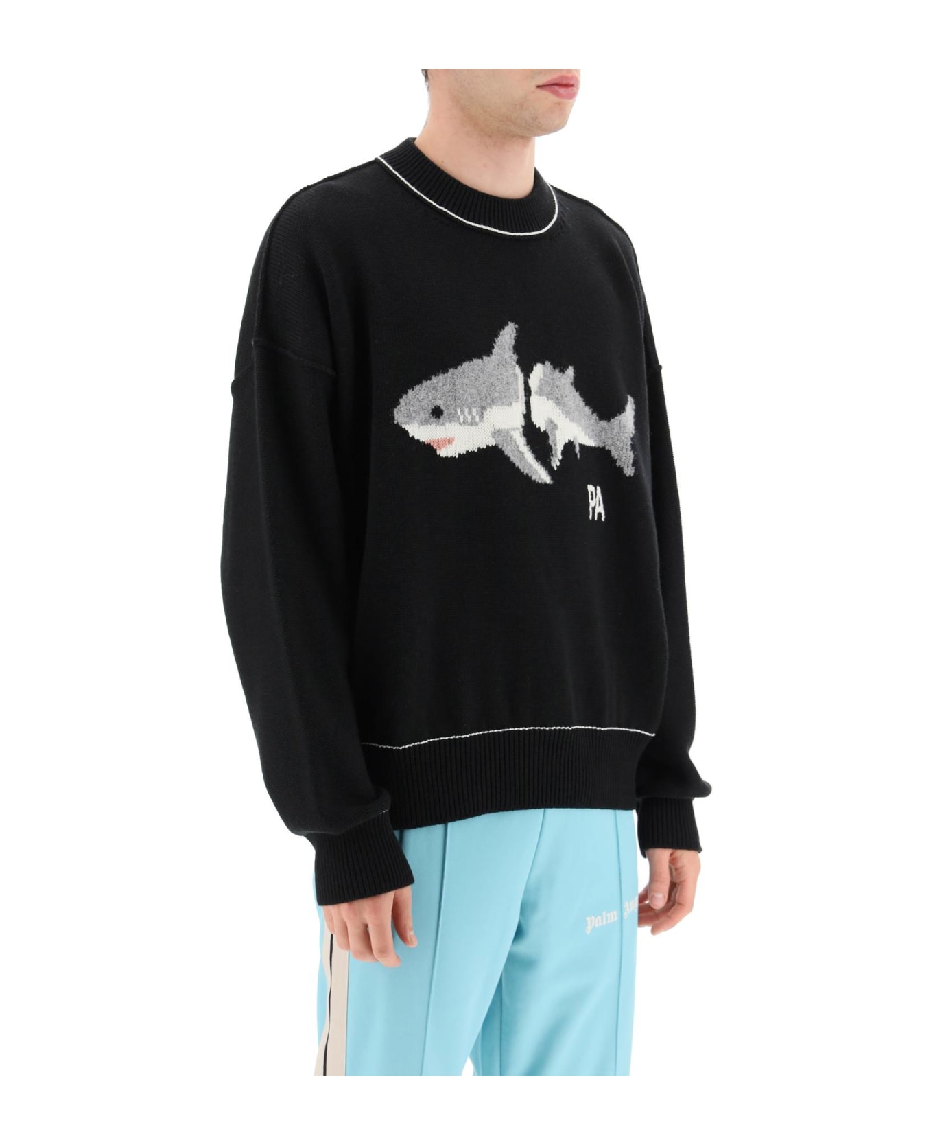 Palm Angels Shark Sweater - Black フリース