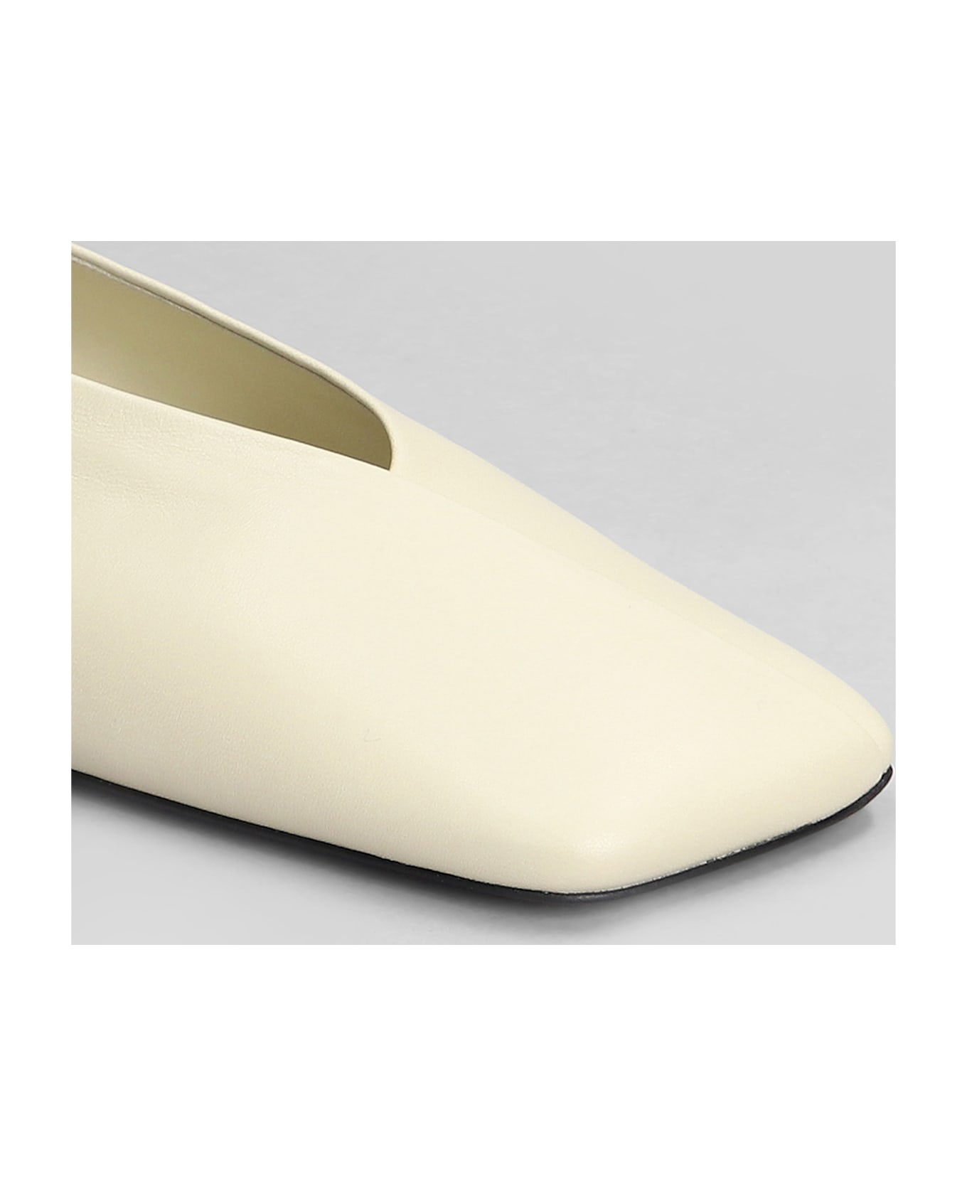 Jil Sander Ballet Flats In Beige Leather - beige