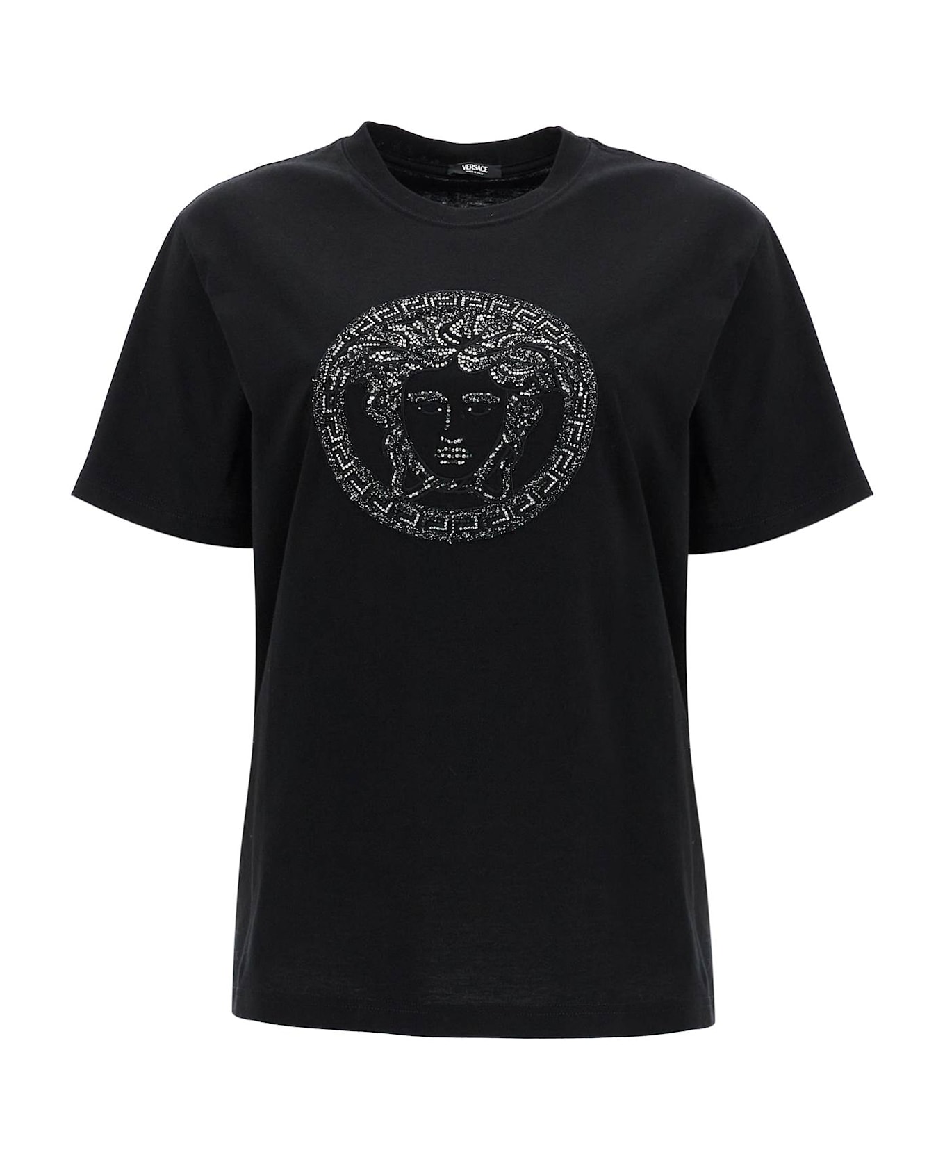 Versace Medusa Embroidered T-shirt - BLACK (Black)