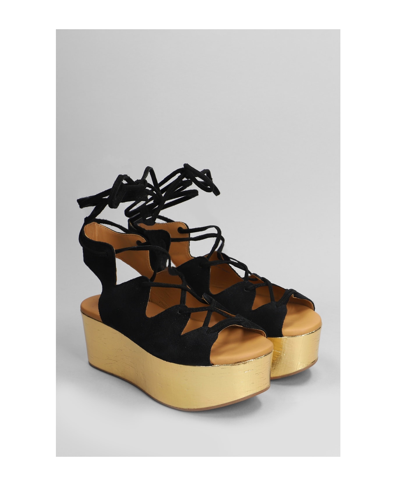 See by Chloé Liana Wedges In Black Suede - black サンダル