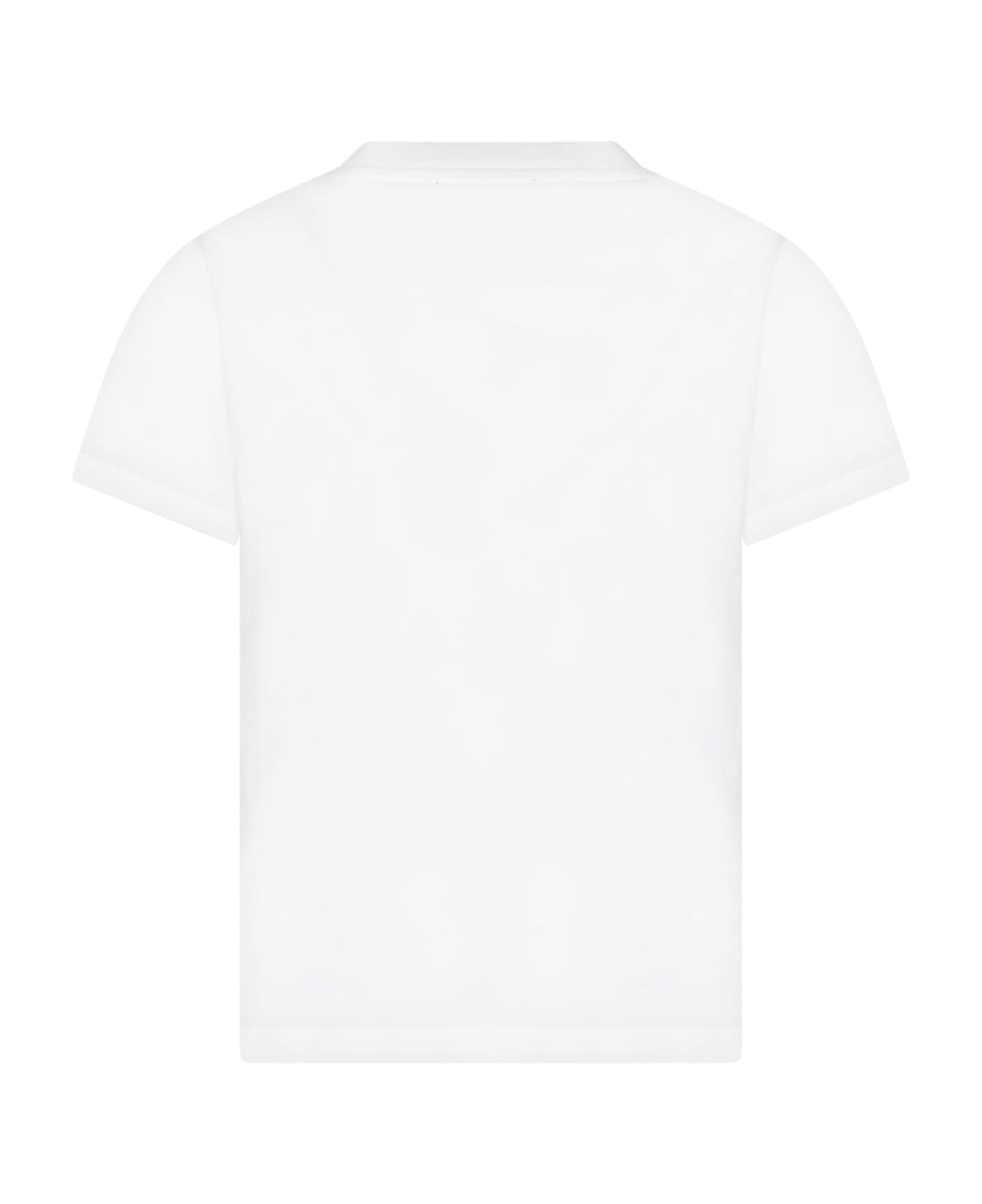 Balmain White T-shirt With Iconic Black Logo For Kids - White