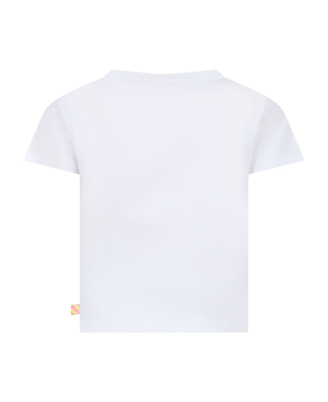 Billieblush White T-shirt For Girl With Multimit Print - White