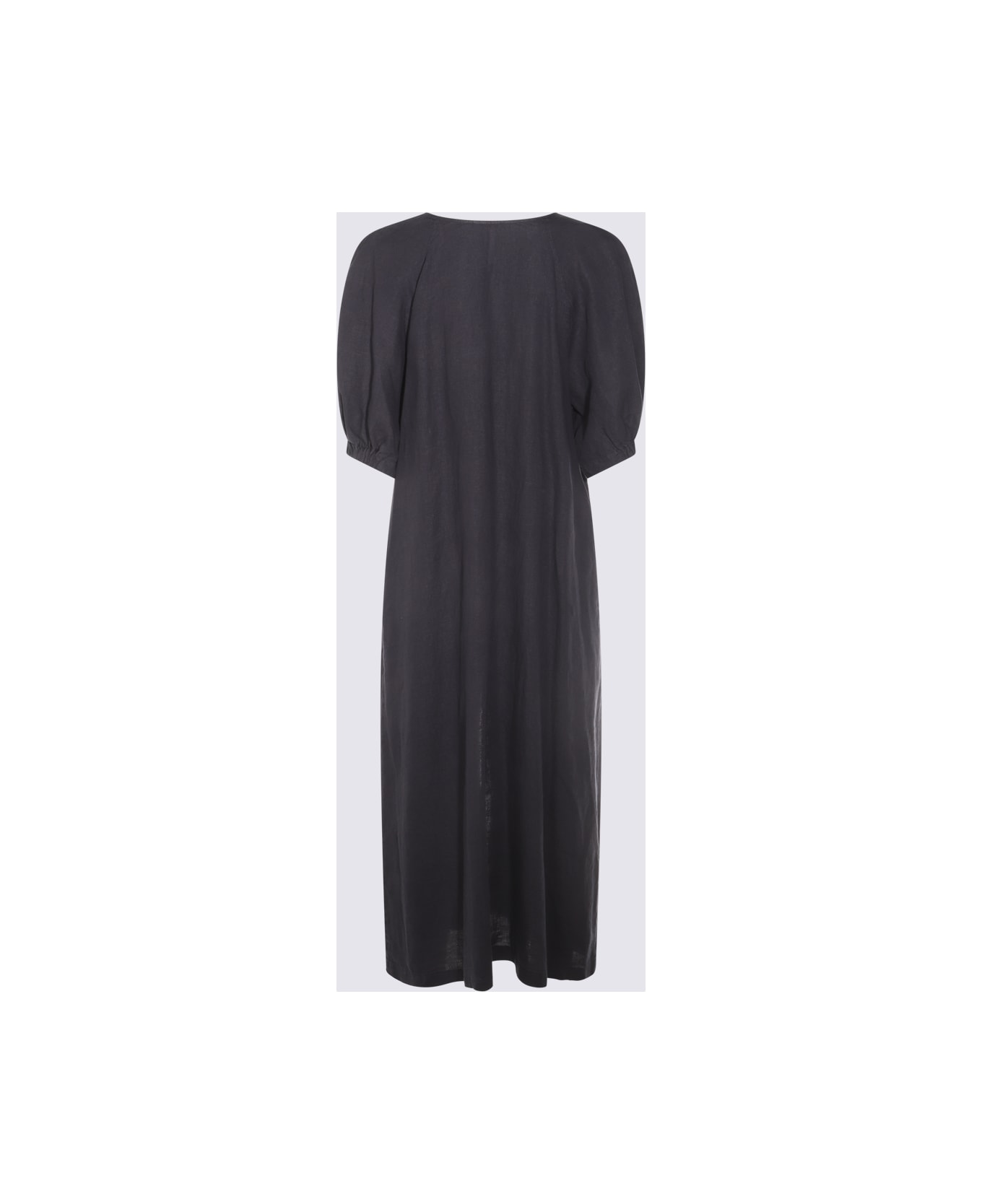 Malo Dark Blue Linen Maxi Dress