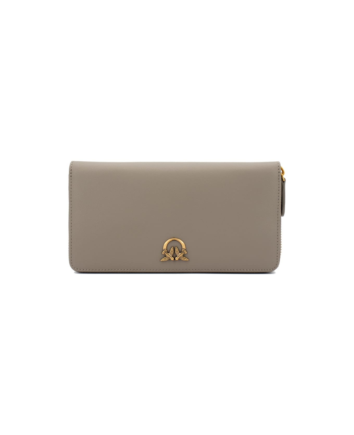 Pinko Wallet With Logo - NOCE ANTIQUE GOLD 財布