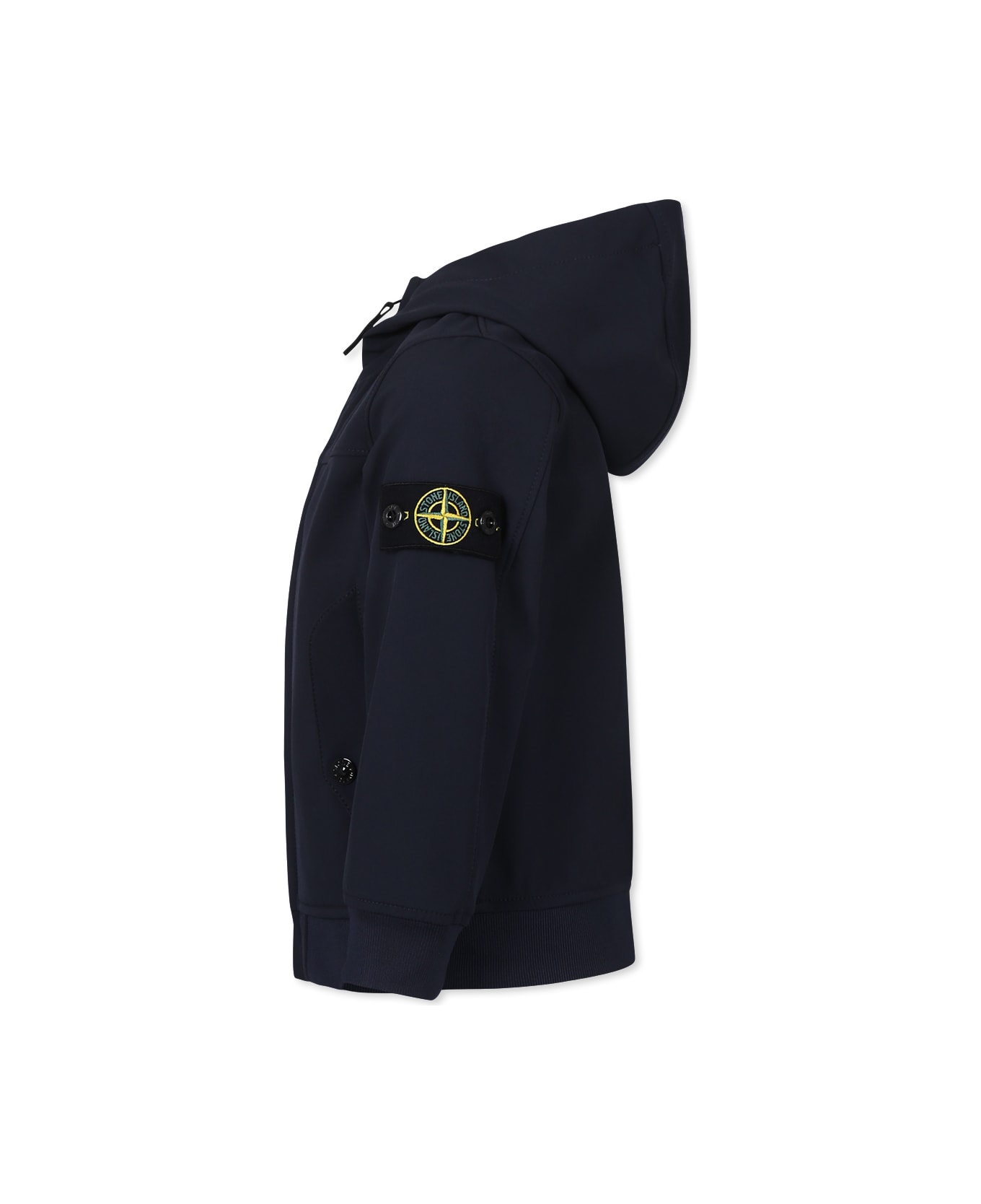 Stone Island Junior Blue Jacket For Boy With Compass - Blue