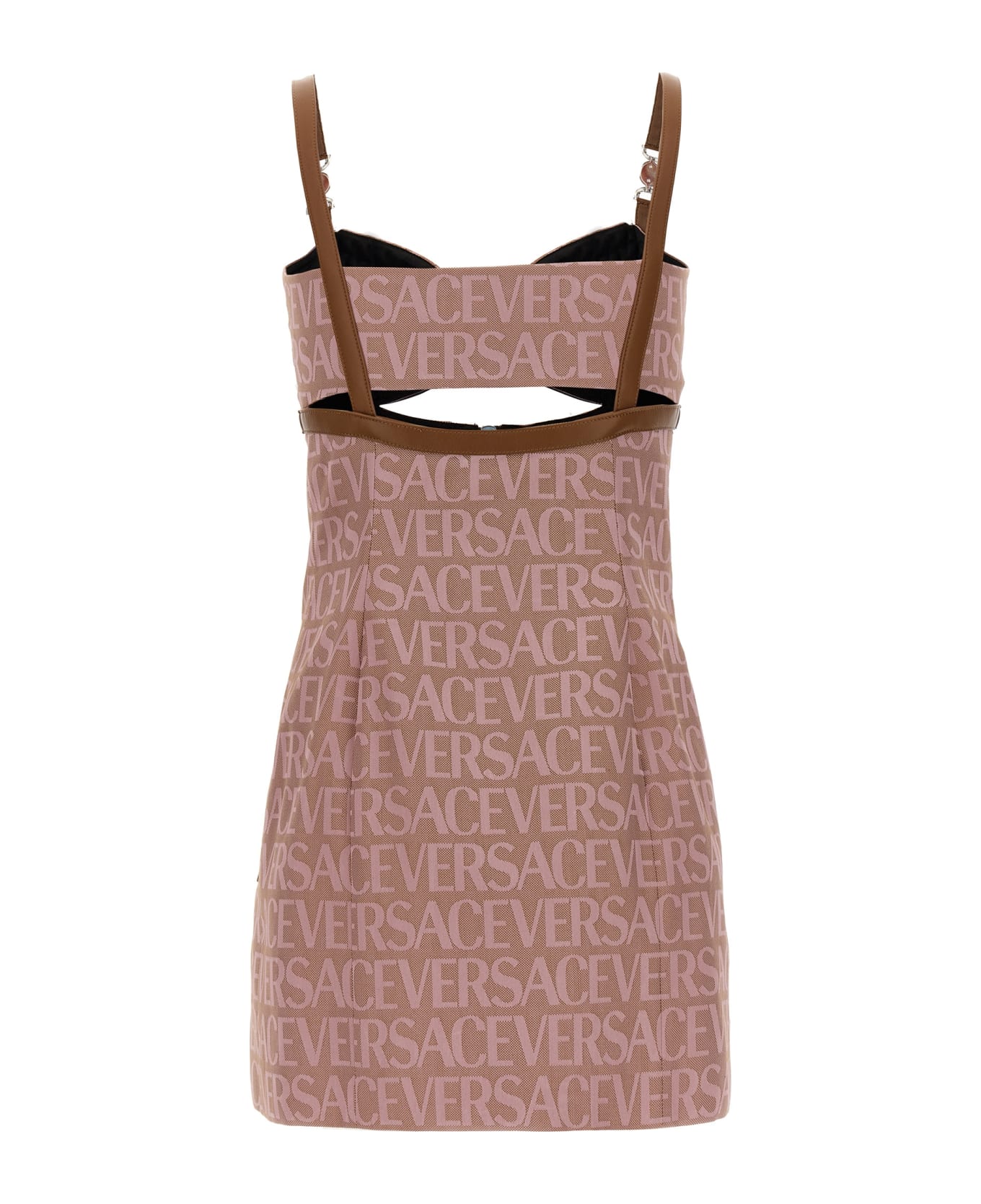 Versace Multi-zip Short Dress - Pink