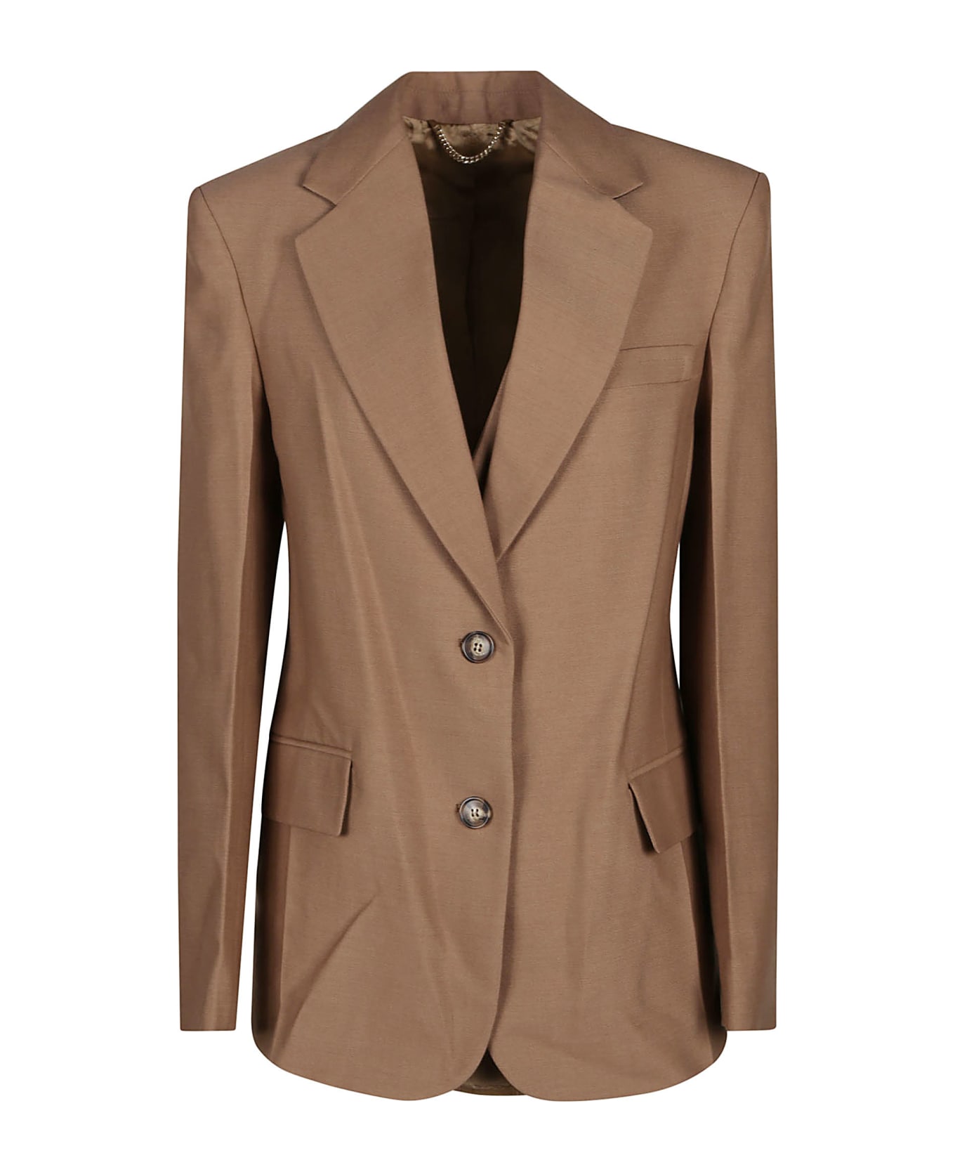 Victoria Beckham Asymetric Double Layer Jacket - Fawn