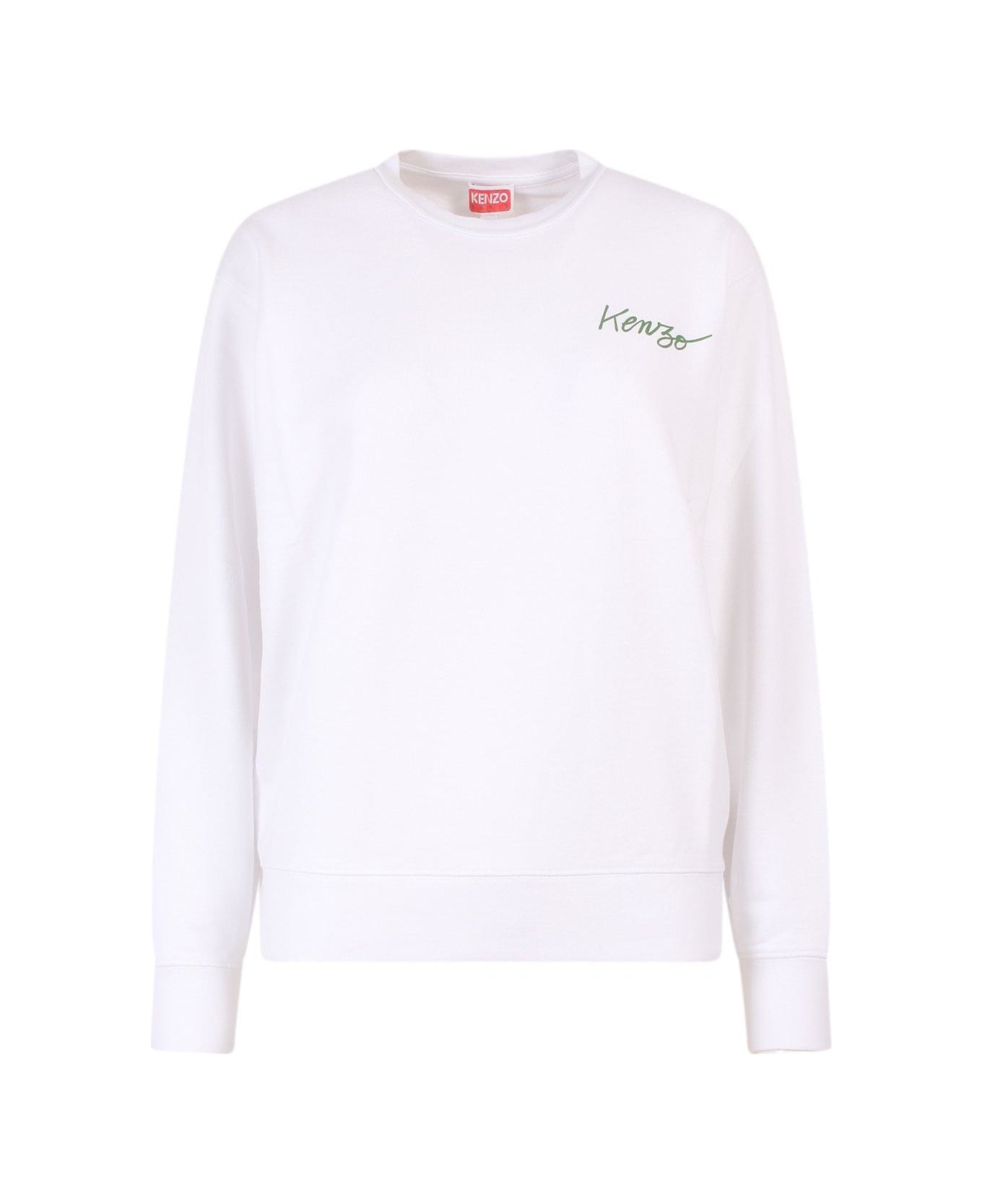 Kenzo Floral Printed Crewneck Sweatshirt - Bianco
