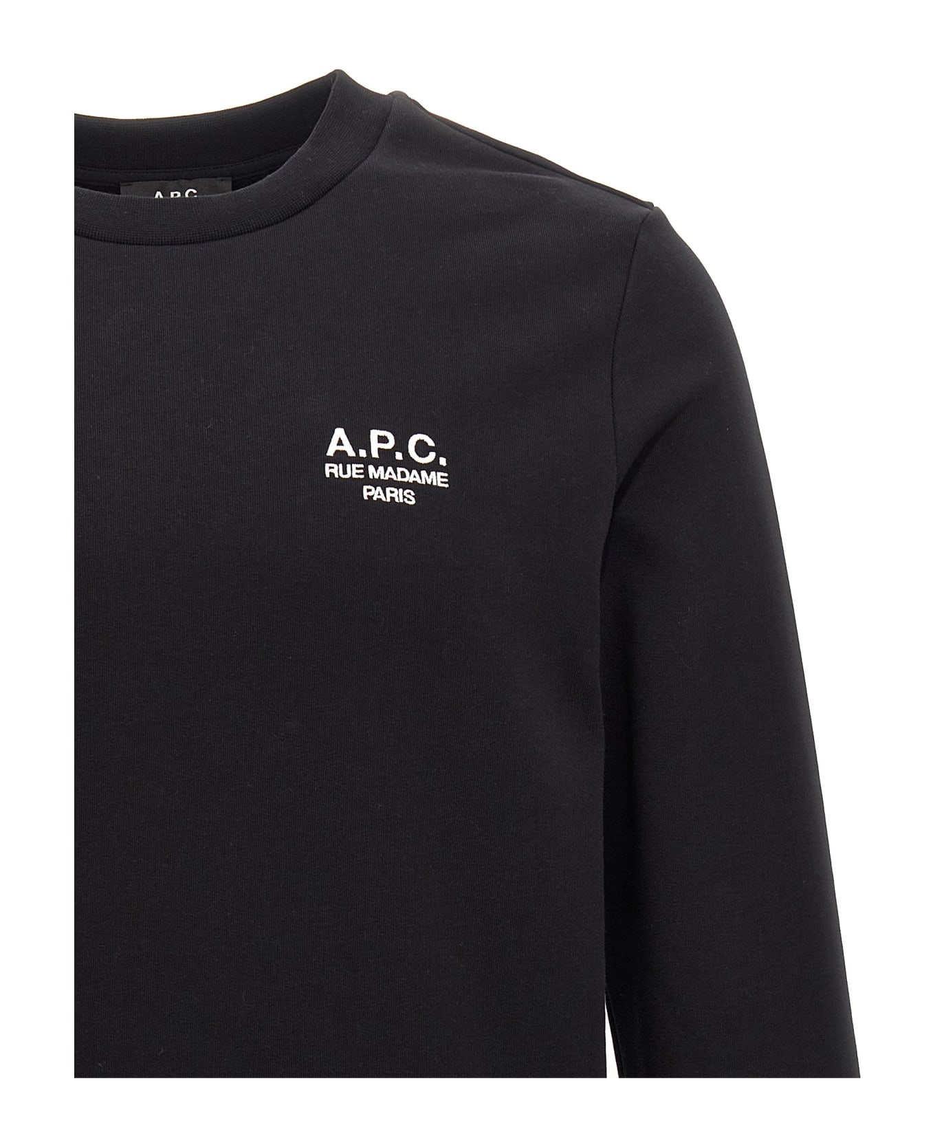A.P.C. 
rue Madame
 Black Cotton Sweatshirt - NOIR/BLANC