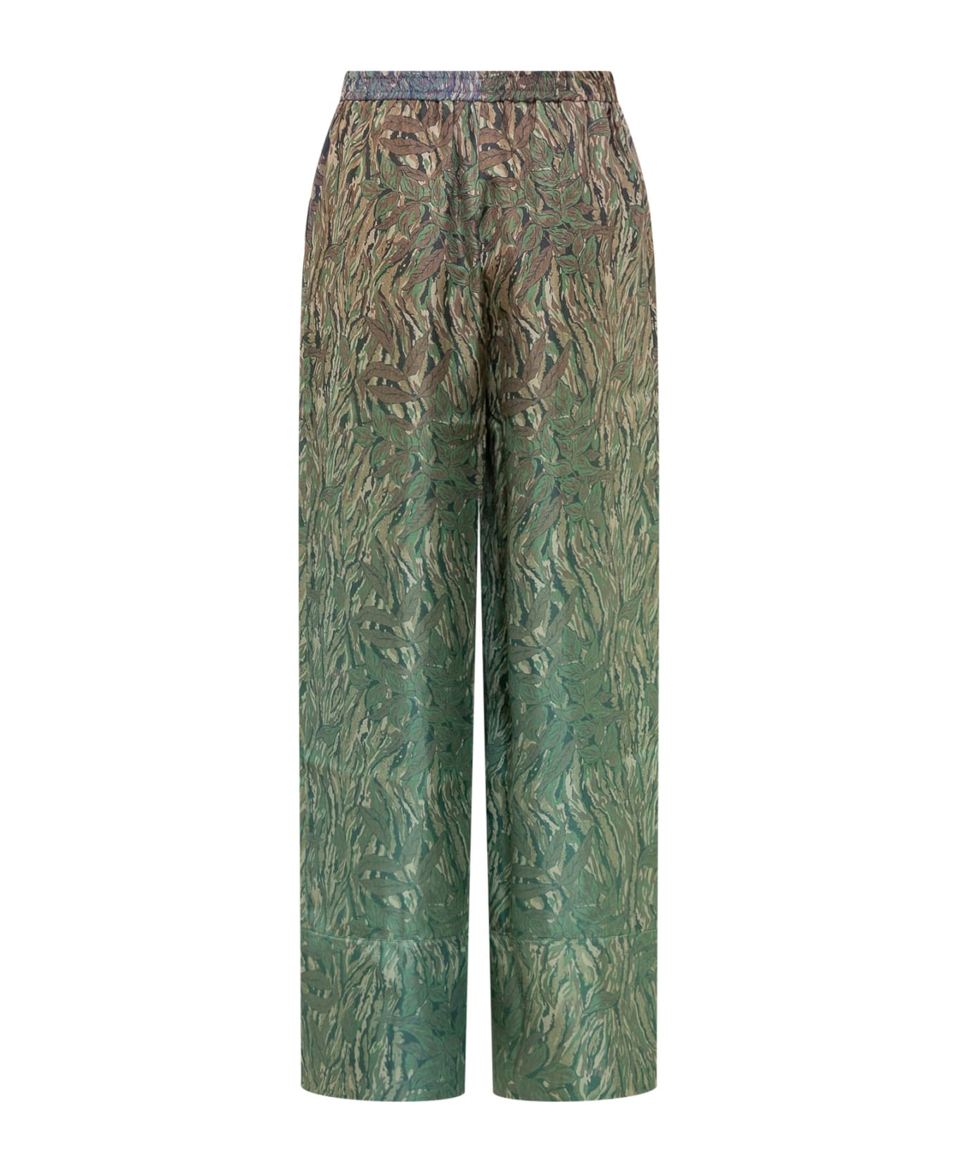 Pierre-Louis Mascia Silk Pants With Floral Print - AZZURRO VERDE MULTI