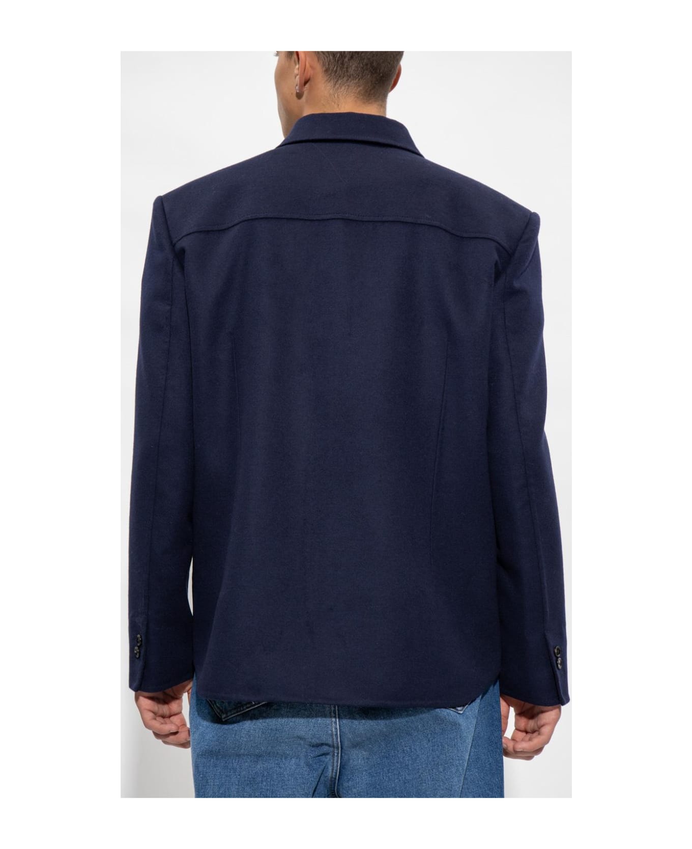 Bottega Veneta Wool Shirt Jacket - BLUE