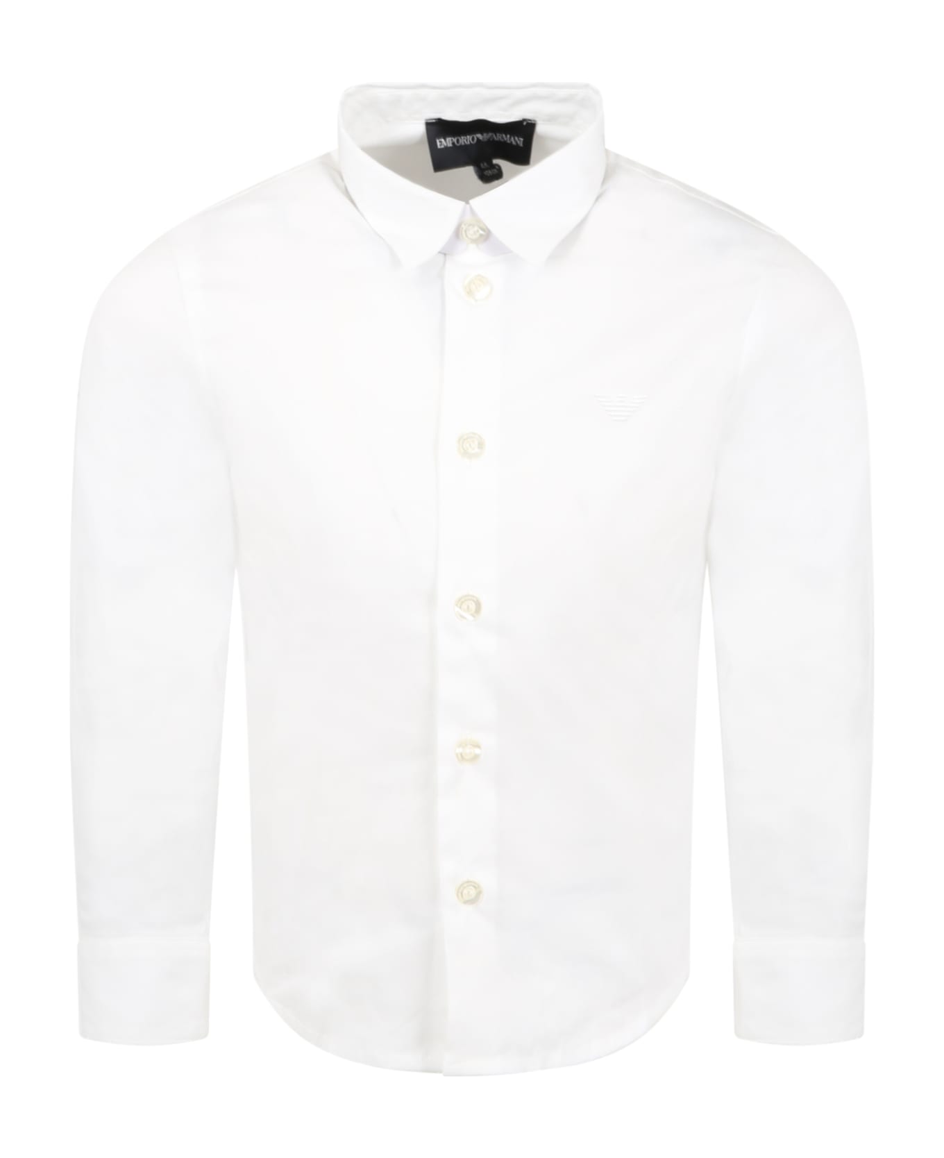 Emporio Armani White Shirt For Boy - Bianco Ottico
