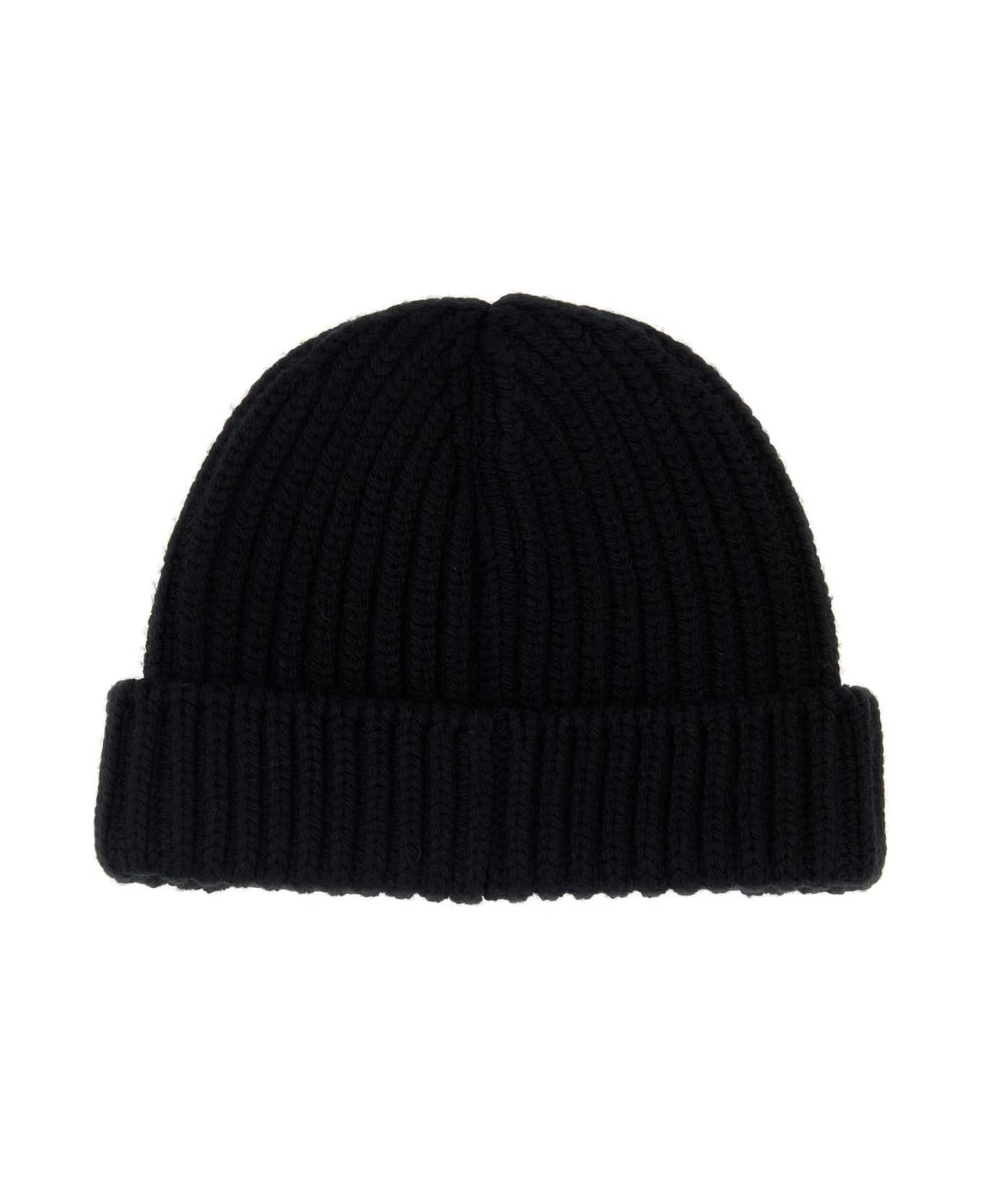 Prada Black Wool Beanie Hat - NERO