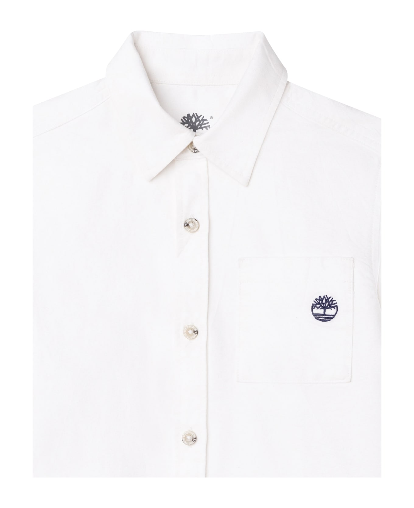 Timberland White Shirt For Boy With Tree - White