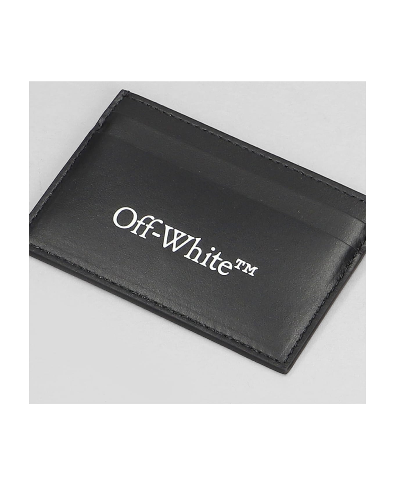 Off-White Wallet In Black Leather - BLACK WHITE