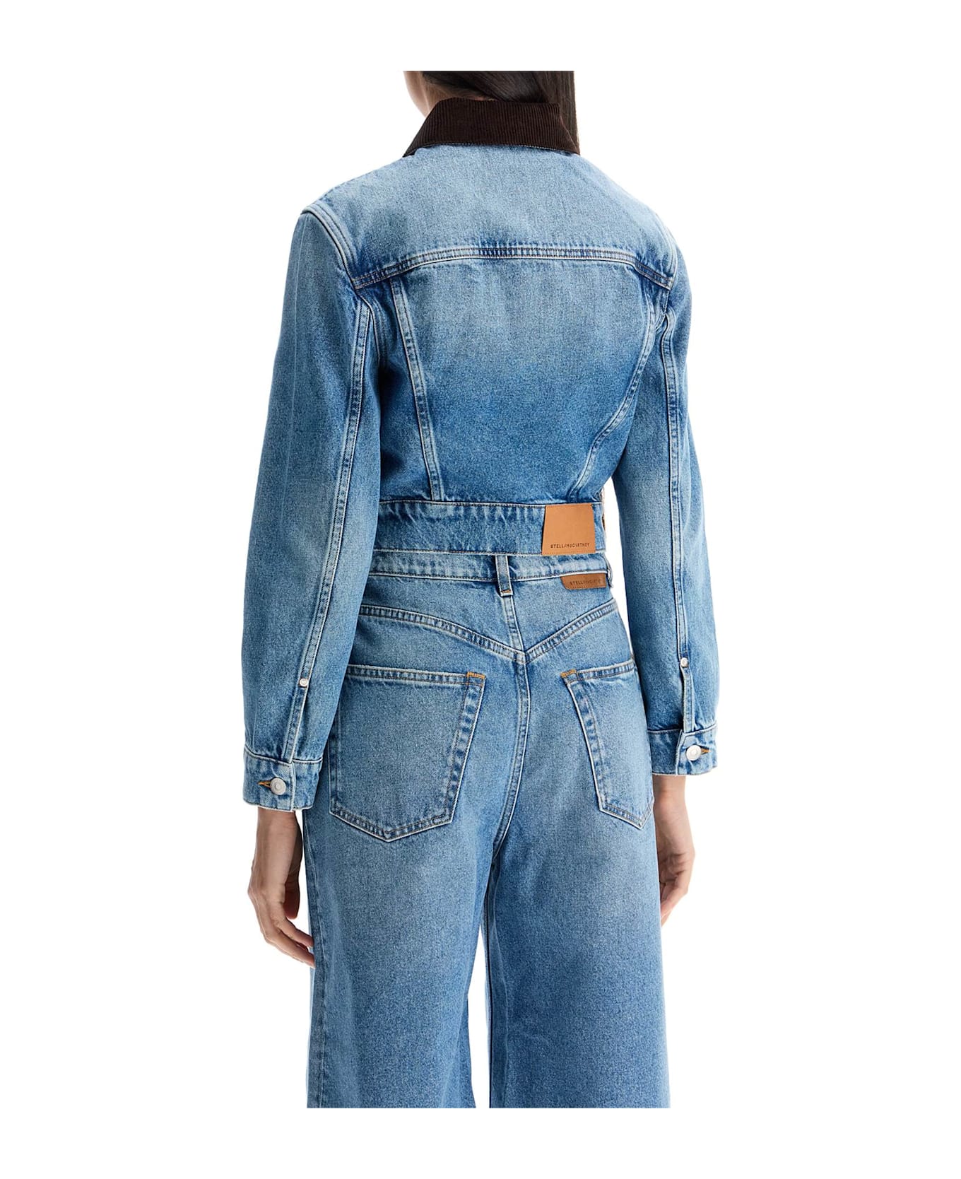Stella McCartney Cropped Denim Jacket For Women - MEDIUM VINTAGE BLUE (Blue)