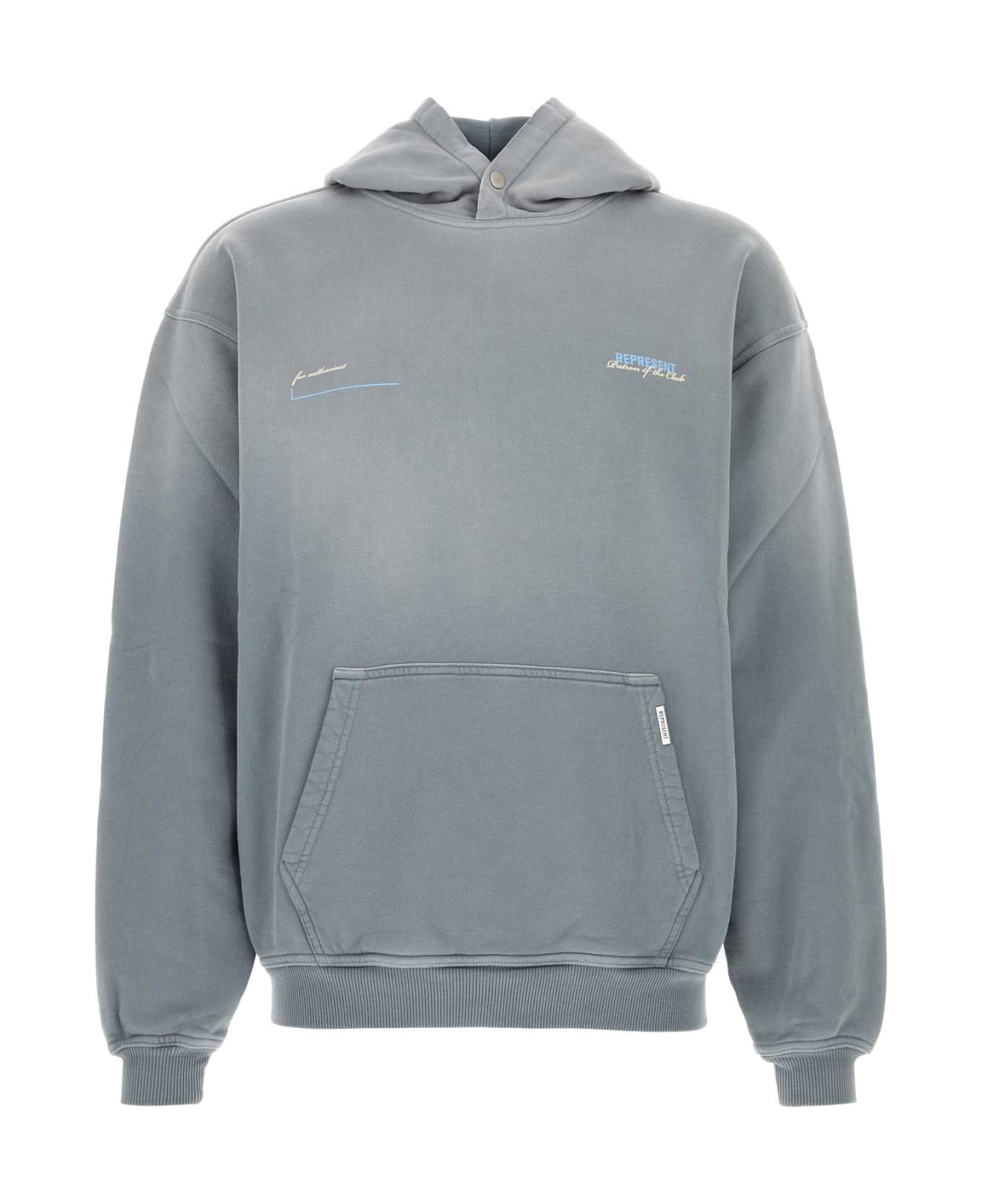 REPRESENT Powder Blue Cotton Sweatshirt - WASHEDGREY