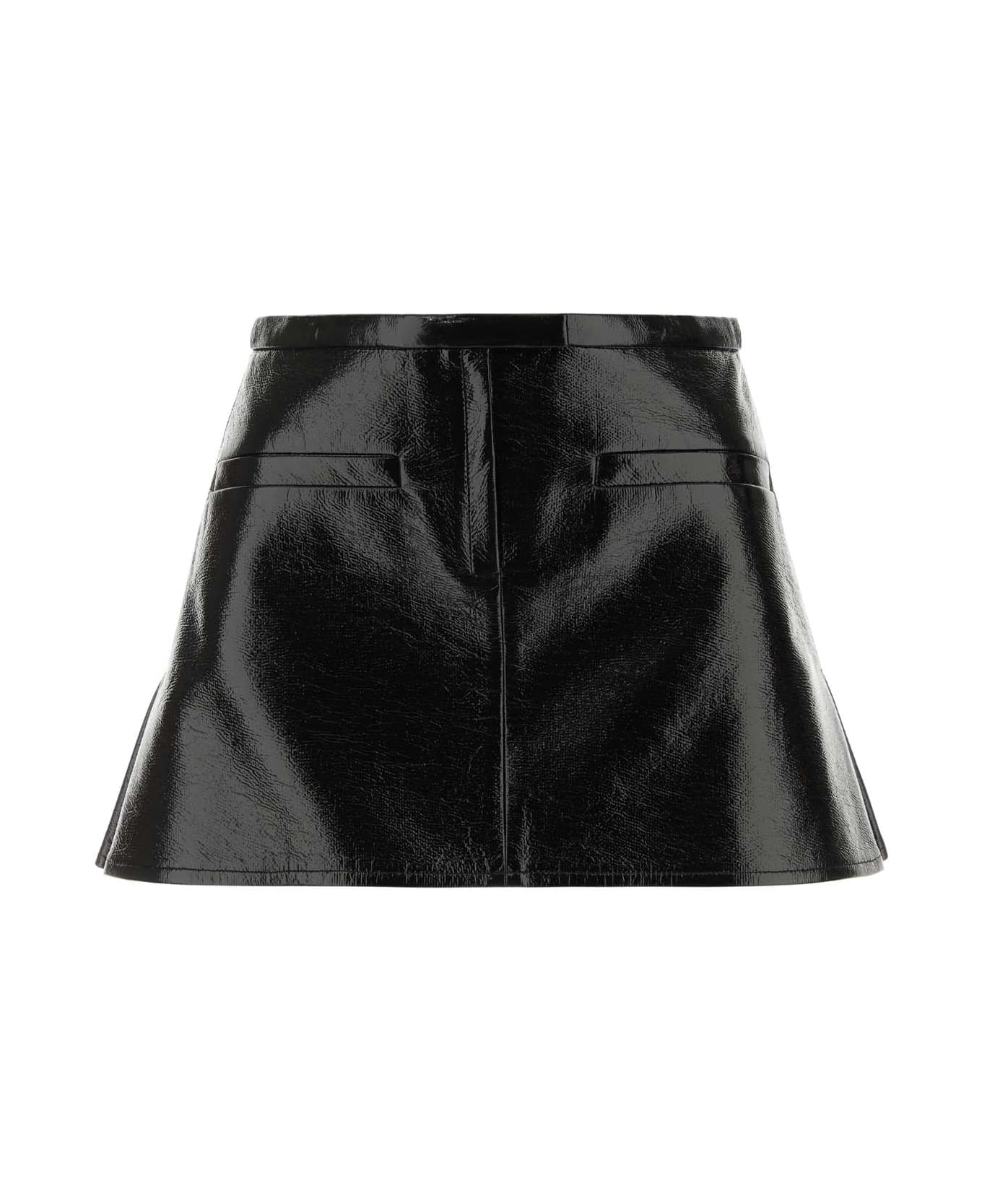 Courrèges Black Vinyl Miniskirt - Black スカート