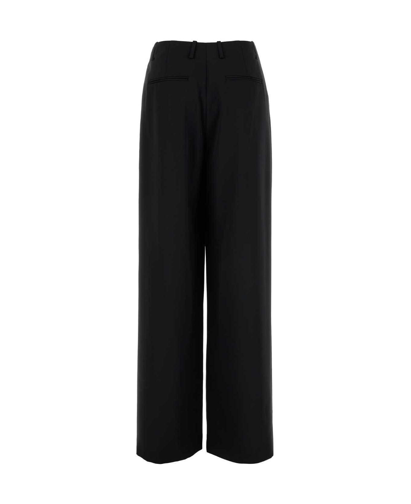 Giuseppe di Morabito Black Wool Wide-leg Pant - BLACK