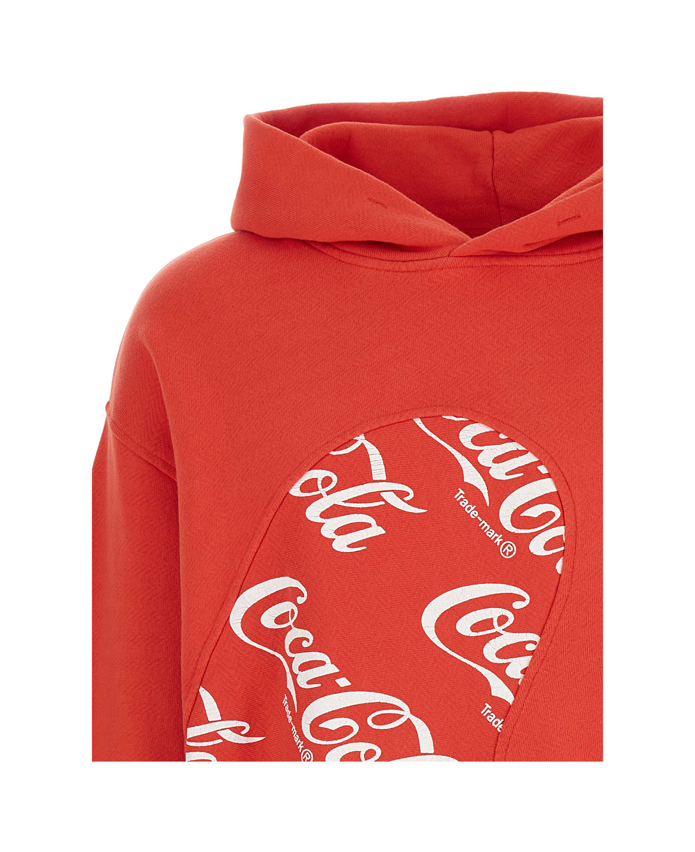 ERL Men Coca Cola Swirl Hoodie Knit - Rosso