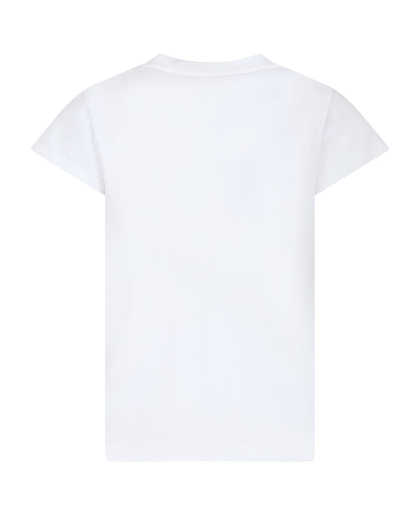 Simonetta White T-shirt For Girl - White