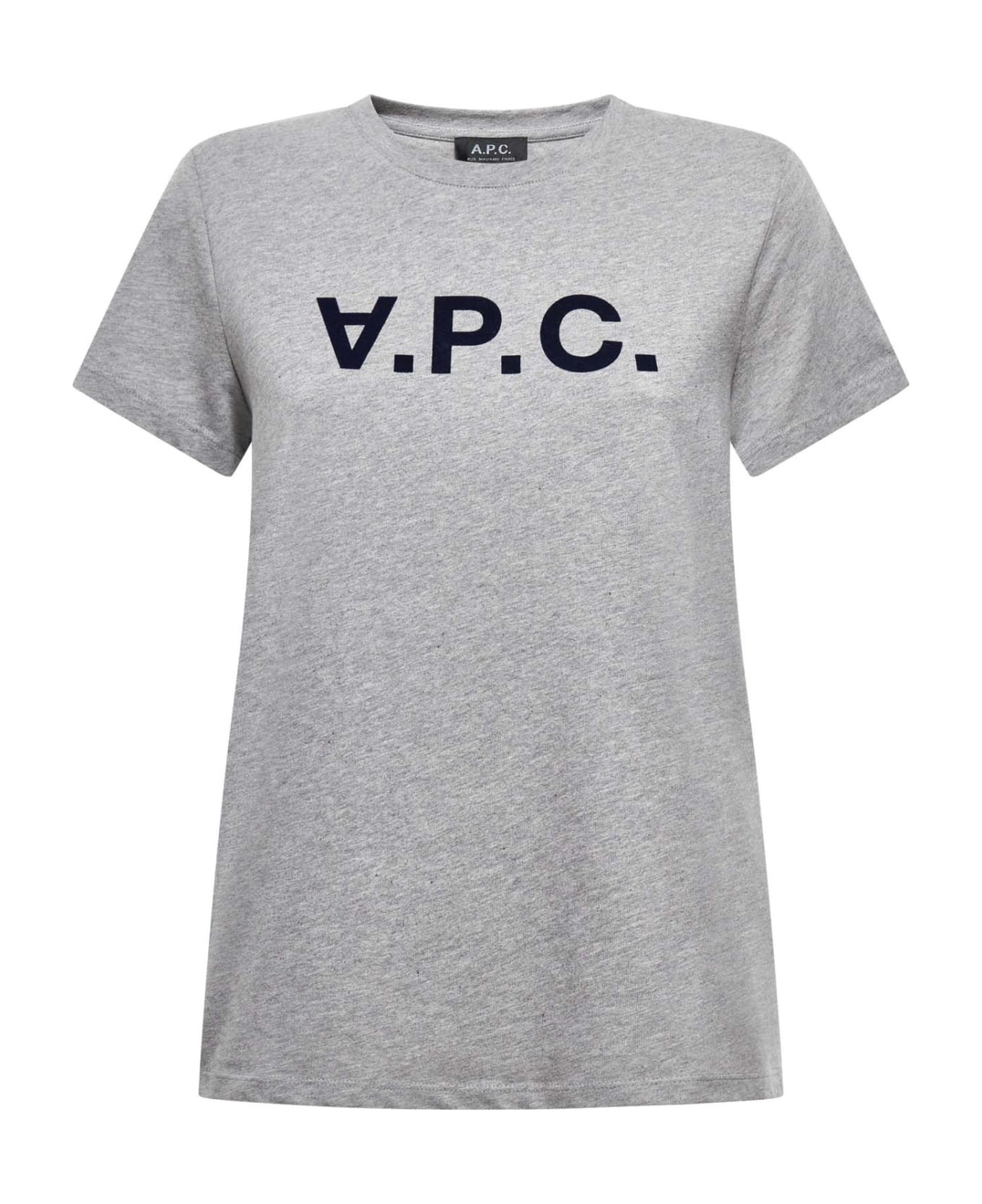 A.P.C. Signature T-shirt - Heathered light grey