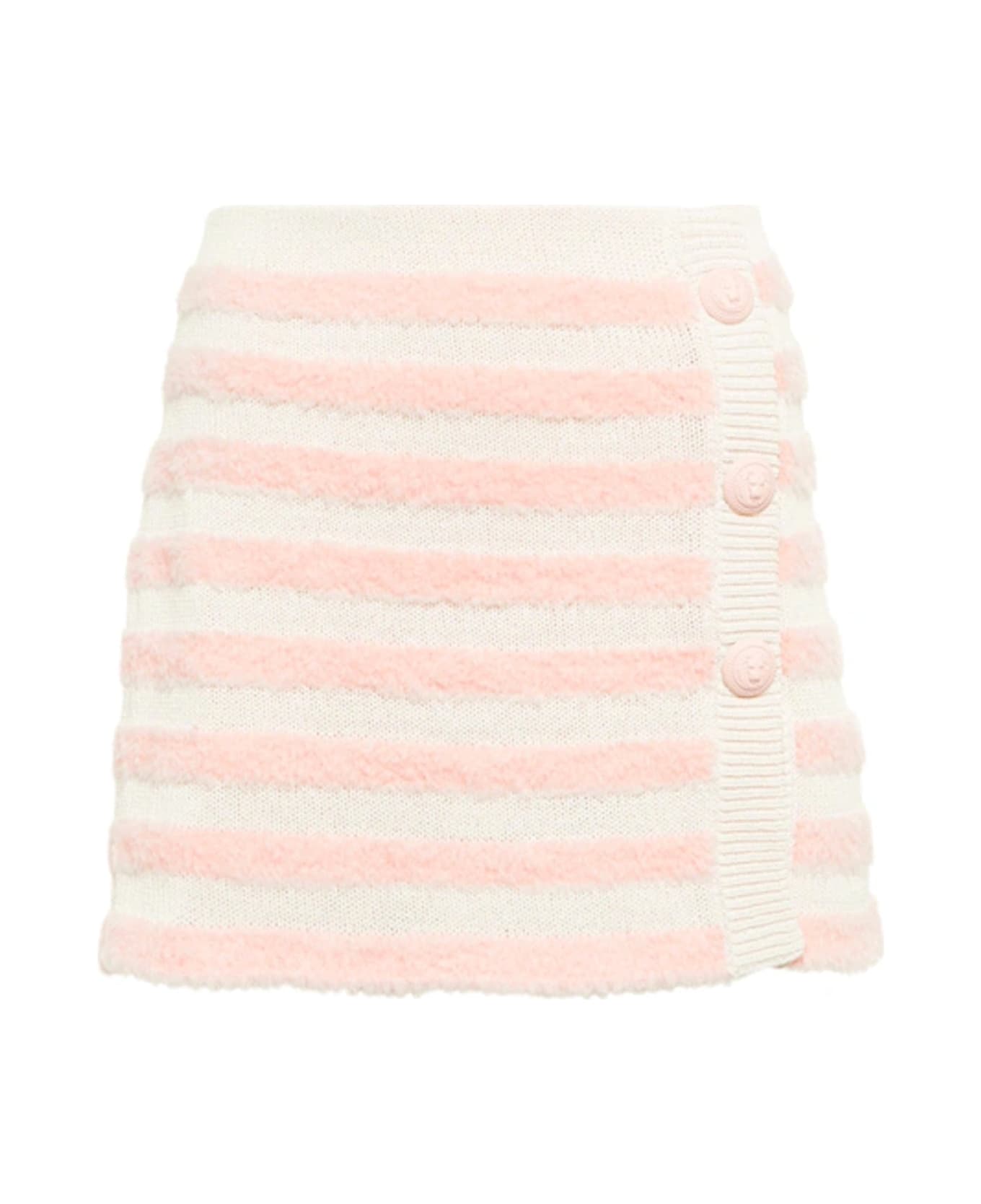 Balmain Wool Mini Skirt - Pink スカート