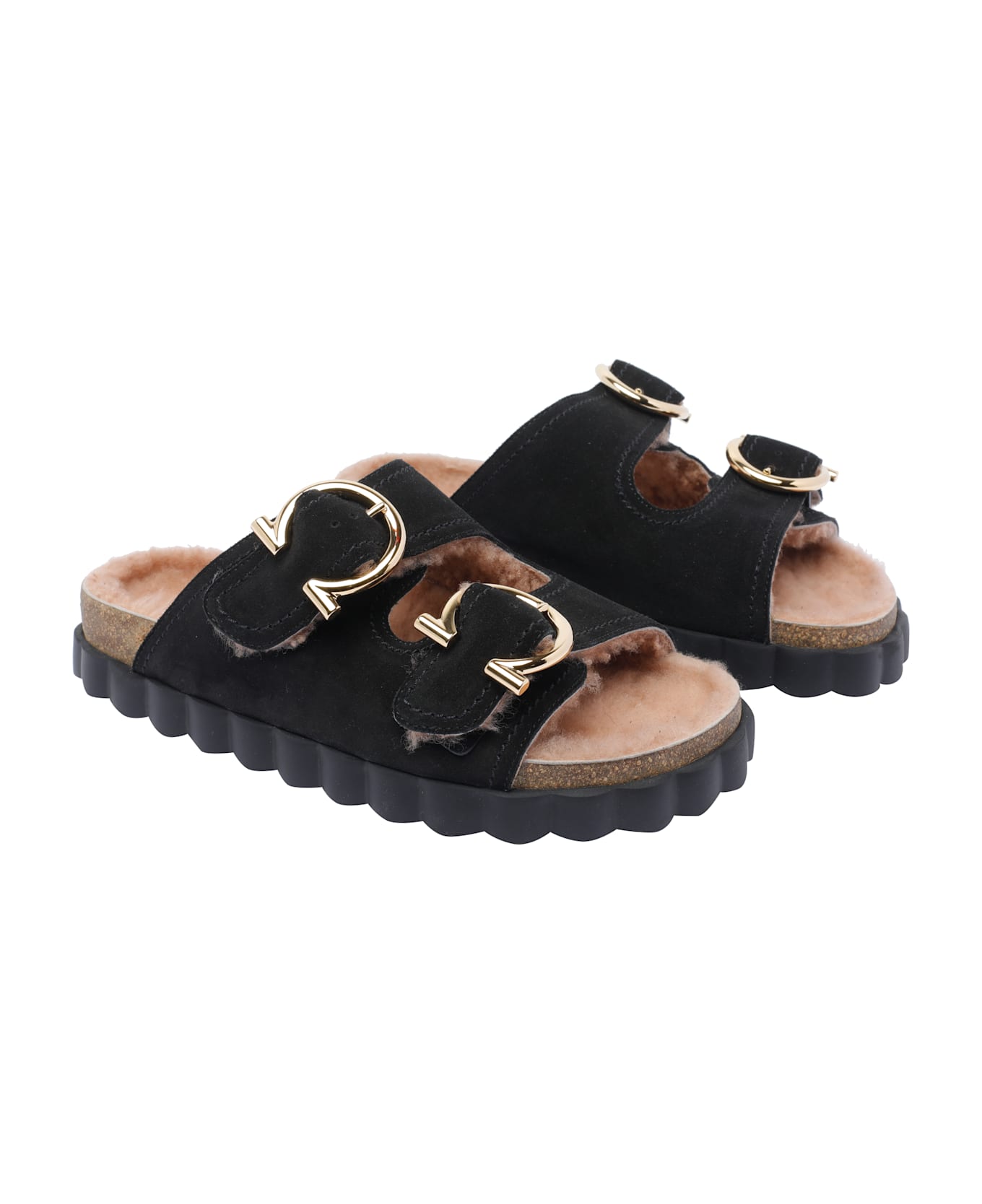 Ferragamo Gancini Sporty Sandals - Black