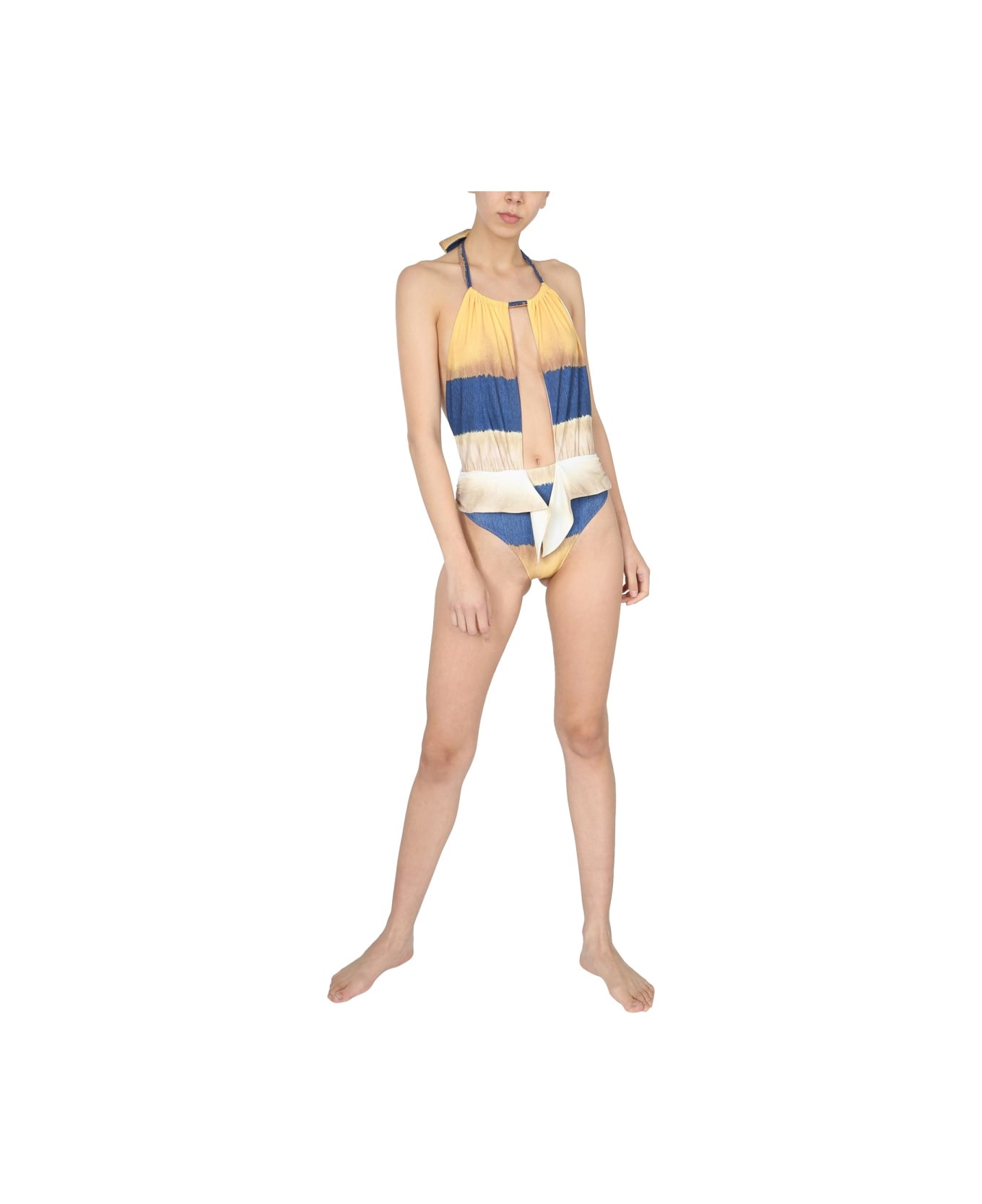 Alberta Ferretti One Piece Swimsuit With Tie Dye Print - MULTICOLOUR 水着
