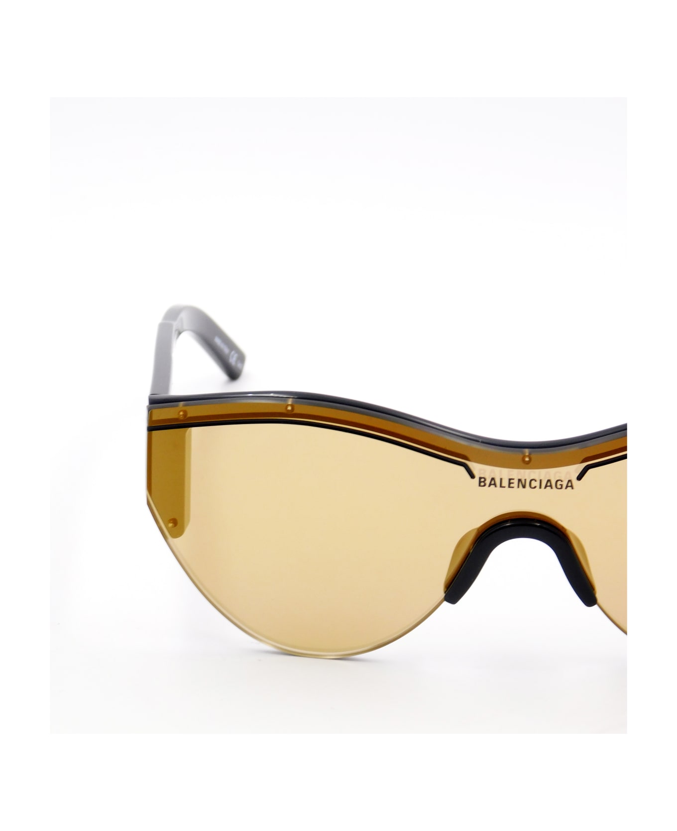 Balenciaga BB0004S Sunglasses - Black Black Gold