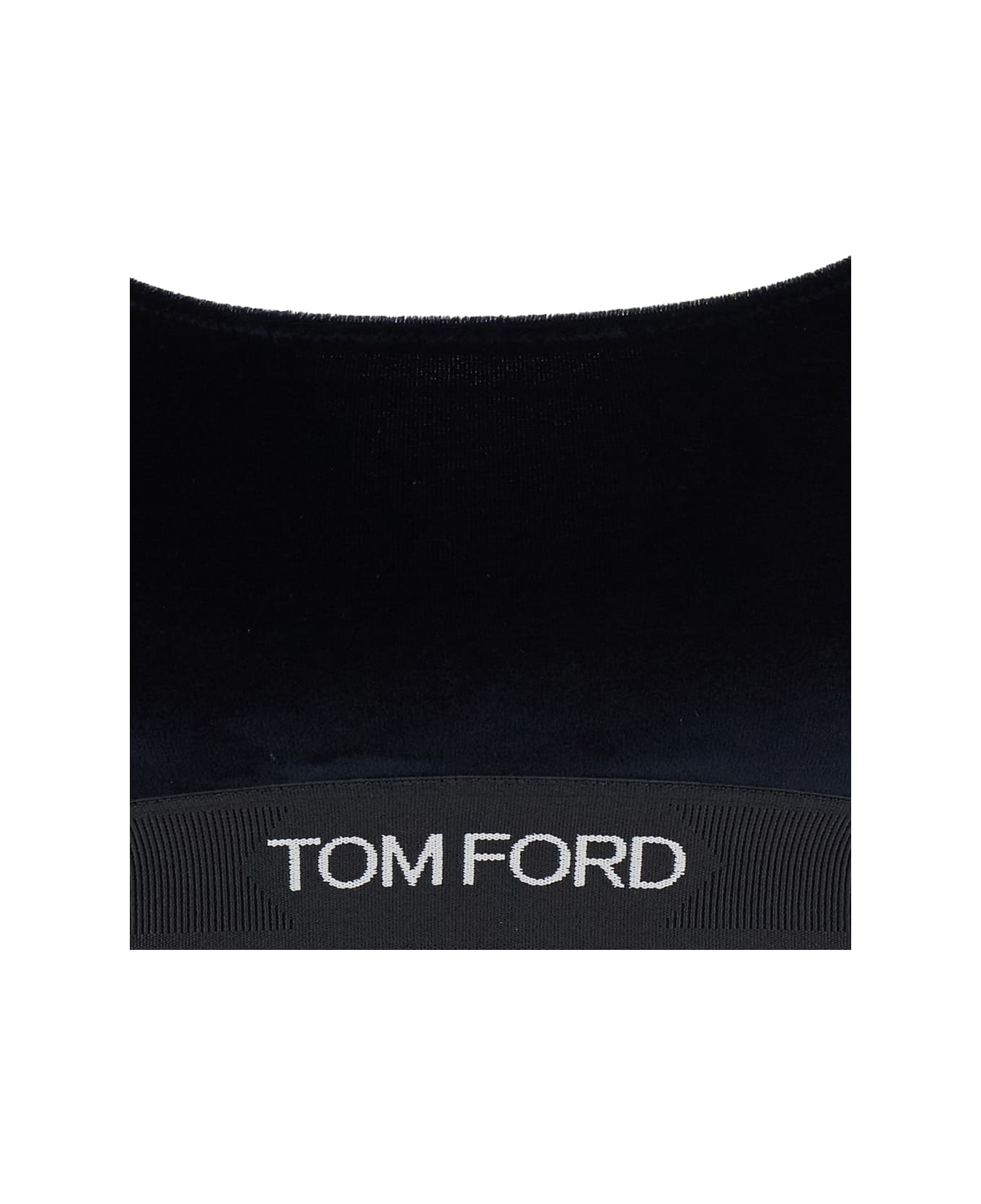 Tom Ford Stretch Lustrous Velour Signature Bralette - Blu