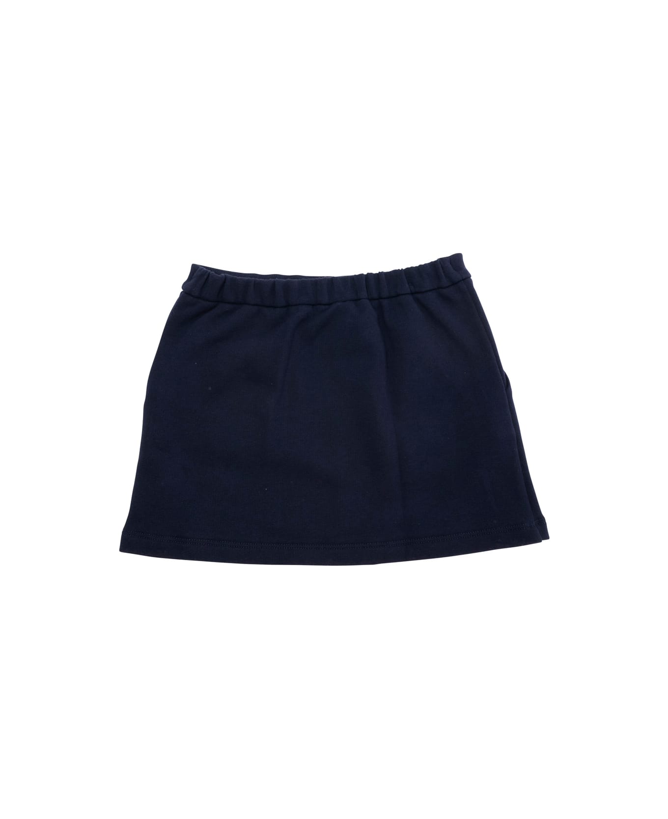 Gucci Blue Mini Skirt With Web Detail On Hem In Cotton Girls - Blu