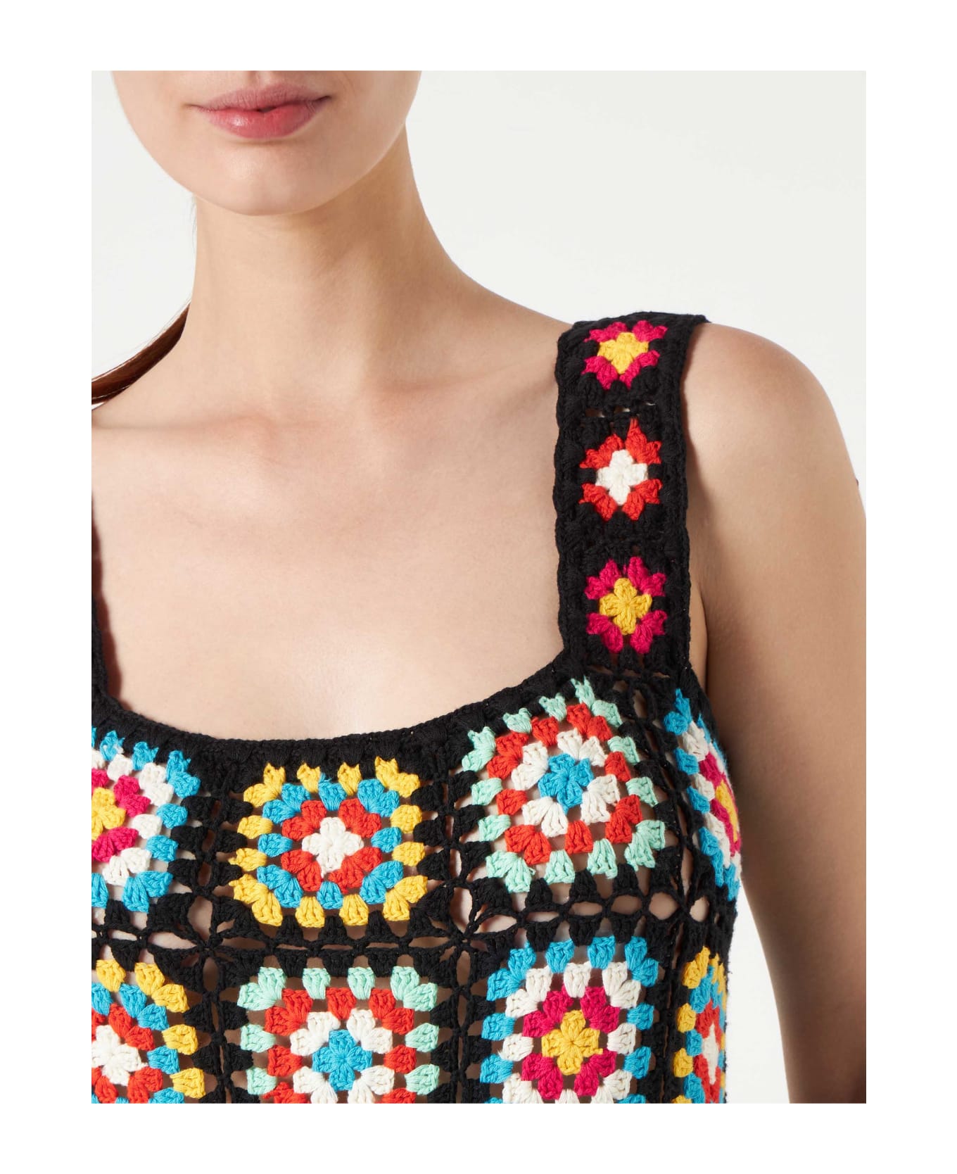 MC2 Saint Barth Woman Multicolor Crochet Dress - BLACK