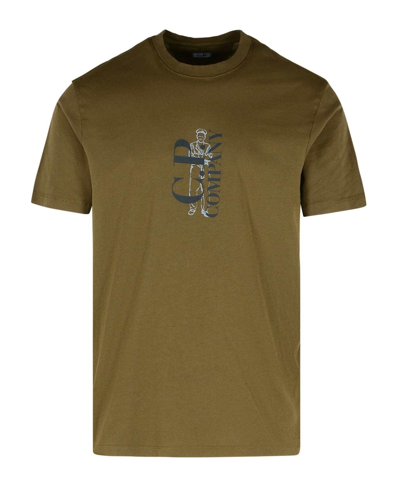 C.P. Company Green Cotton T-shirt - Green