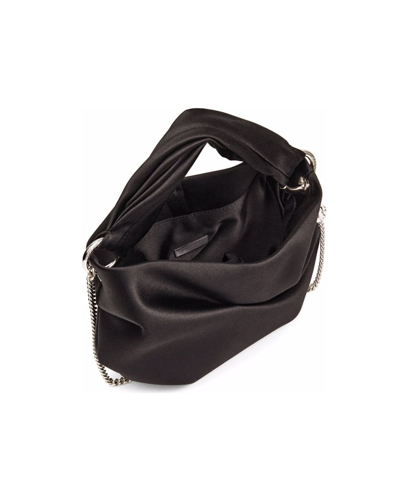 Jimmy Choo 'bonny' Black Handbag With Chain In Silky Satin Woman Jimmy Choo - Black
