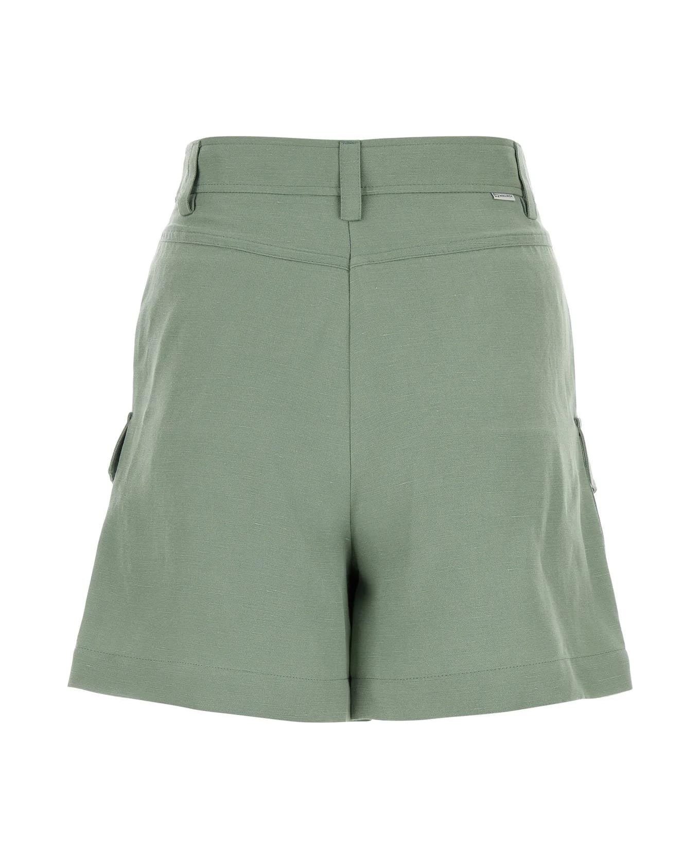 Woolrich Sage Green Viscose Blend Shorts - Verde