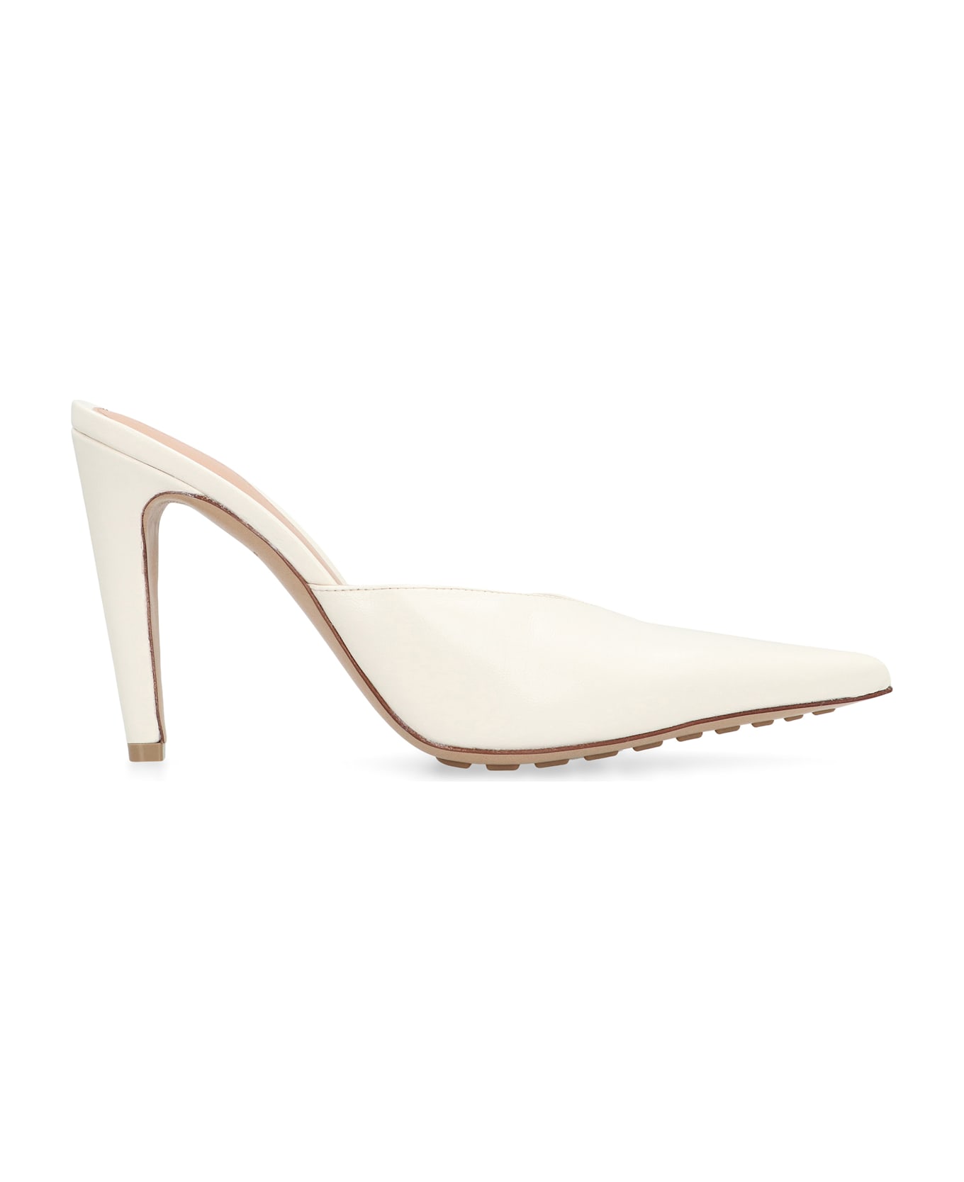 Bottega Veneta Punta Leather Mules - White