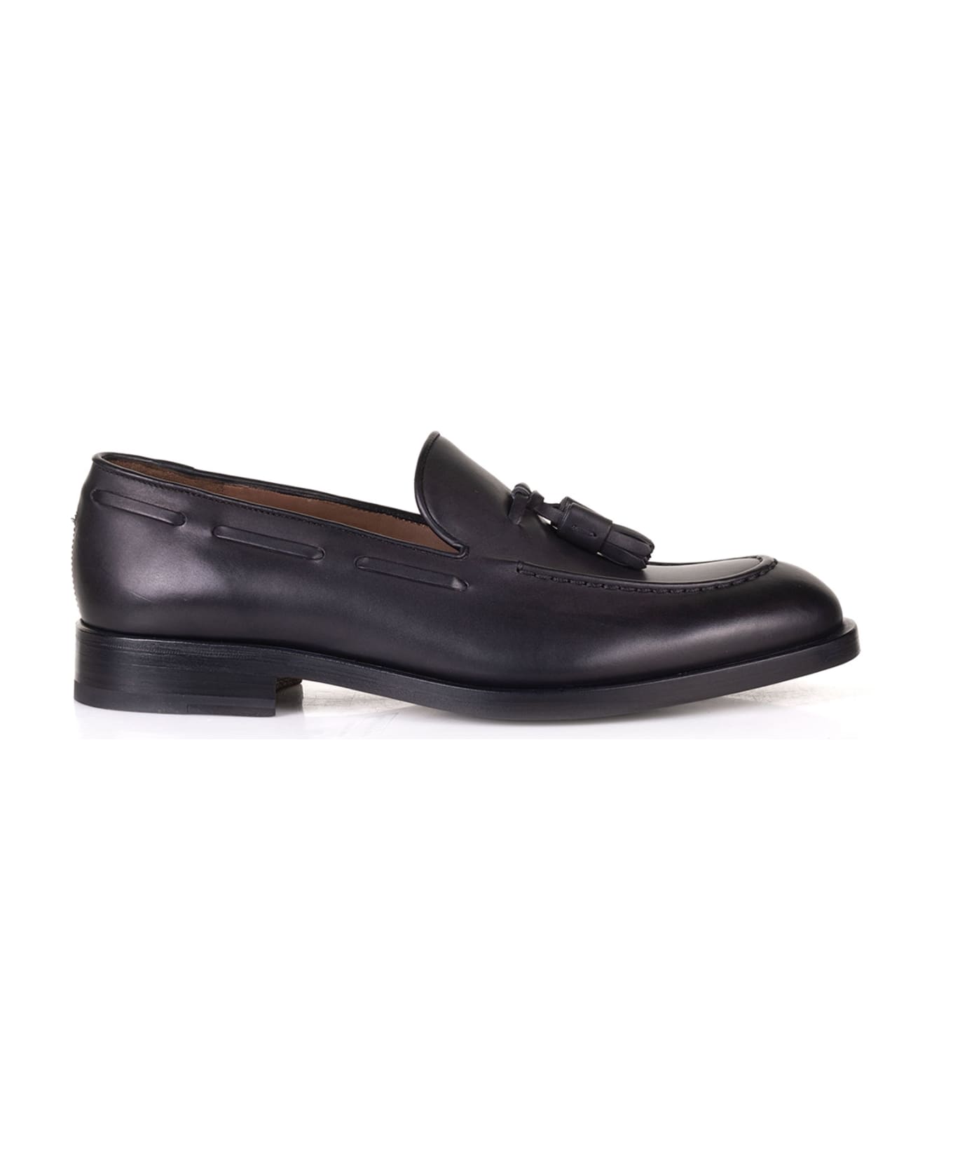 Fratelli Rossetti Leather Loafers With Tassels - NERO