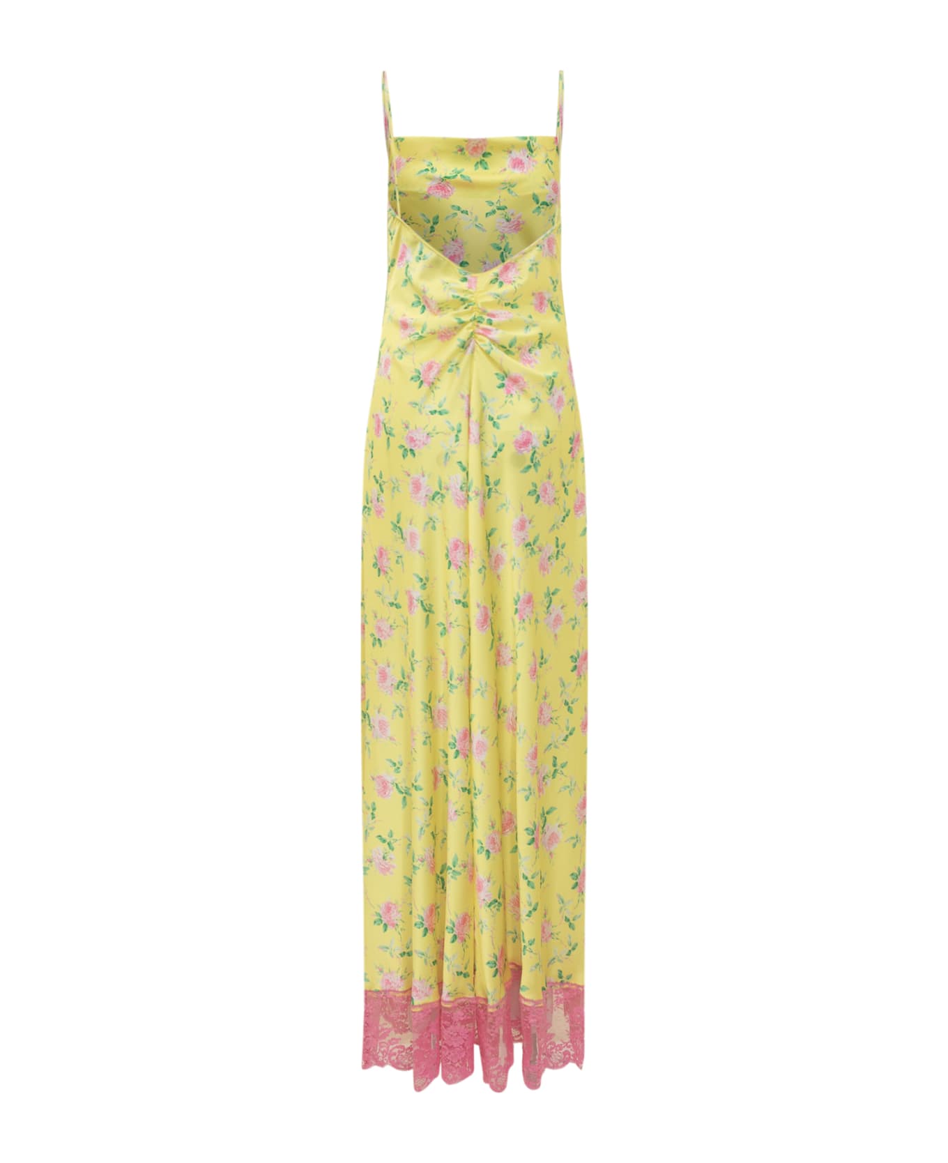 MSGM Floral Long Dress - YELLOW
