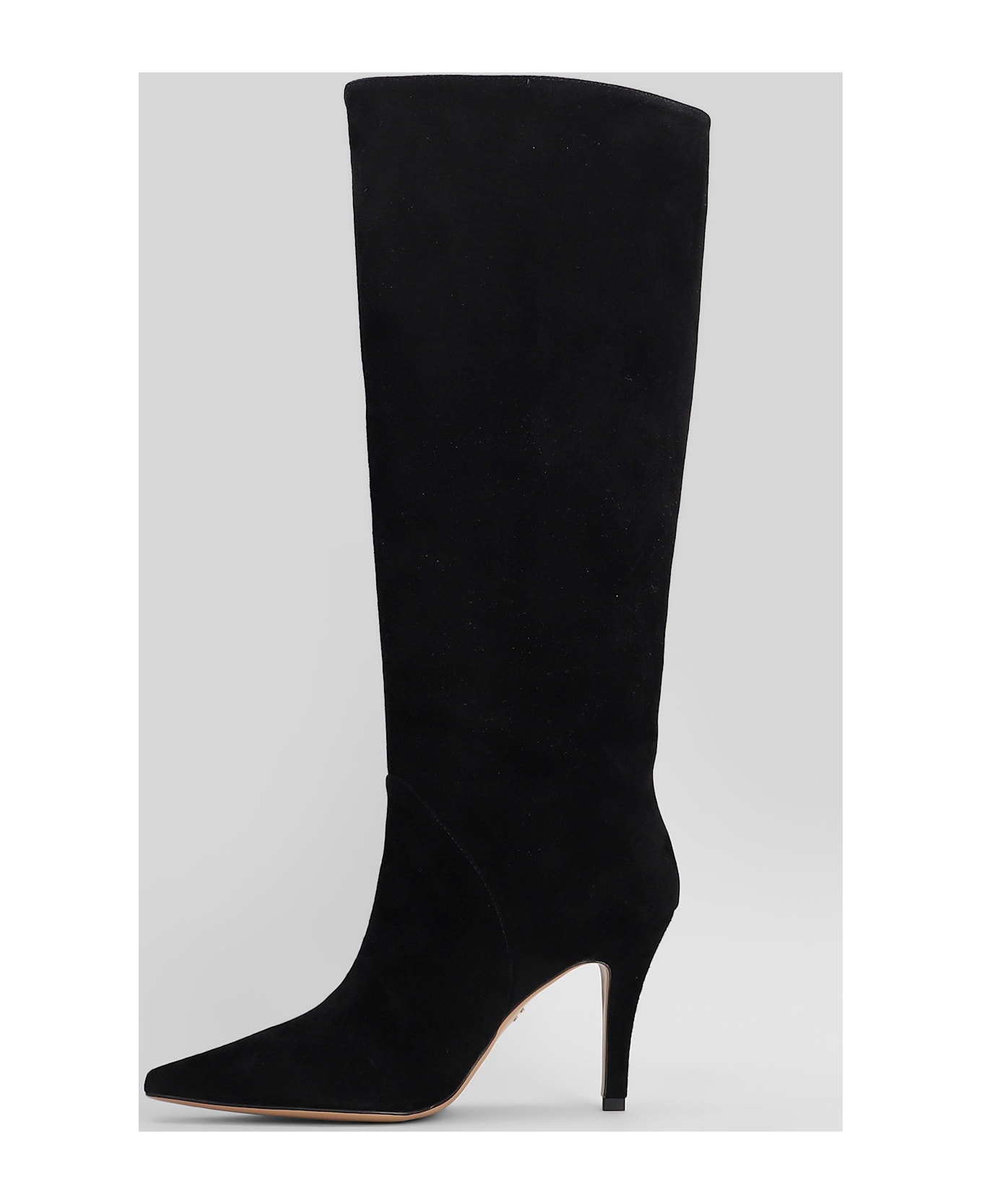 Lola Cruz High Heels Boots In Black Suede - black