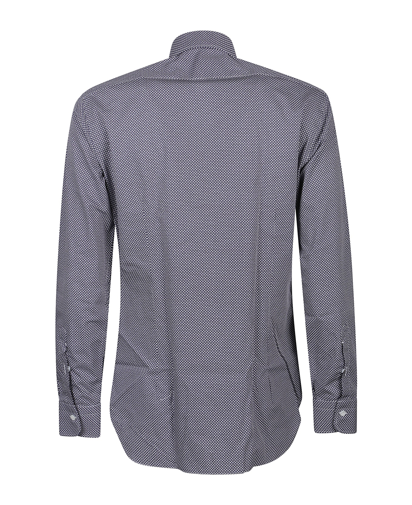 Barba Napoli Long Sleeve Neck Shirt - Fantasia Bianco/blu