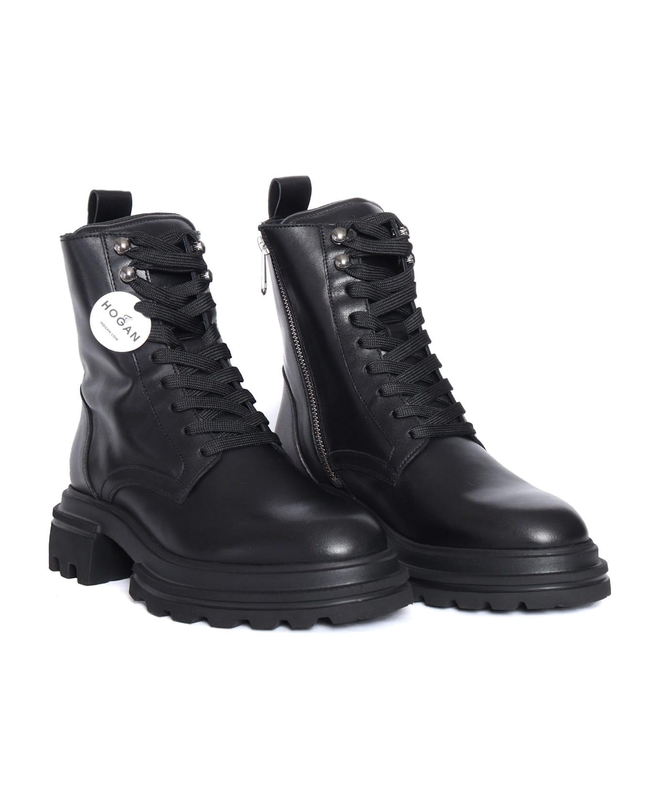 Hogan H674 Combat Boots - BLACK