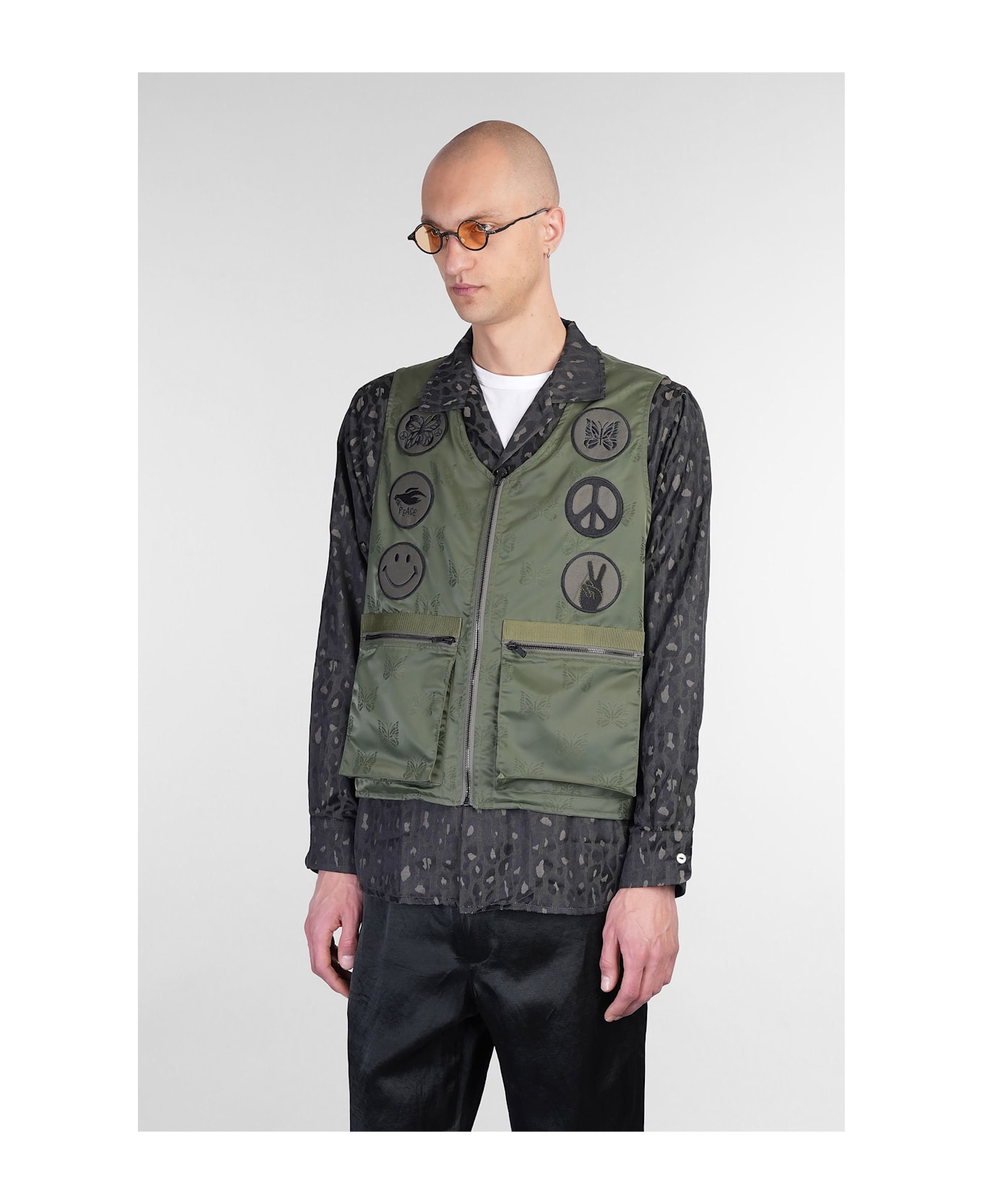 Needles Vest In Green Nylon - green