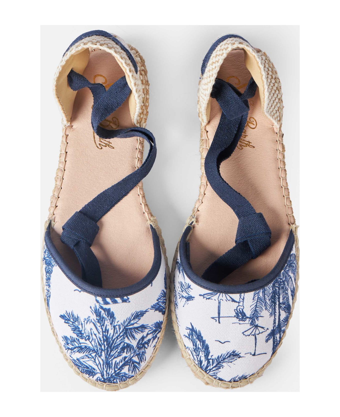 MC2 Saint Barth Flat Espadrillas With Toile De Jouy Print - WHITE